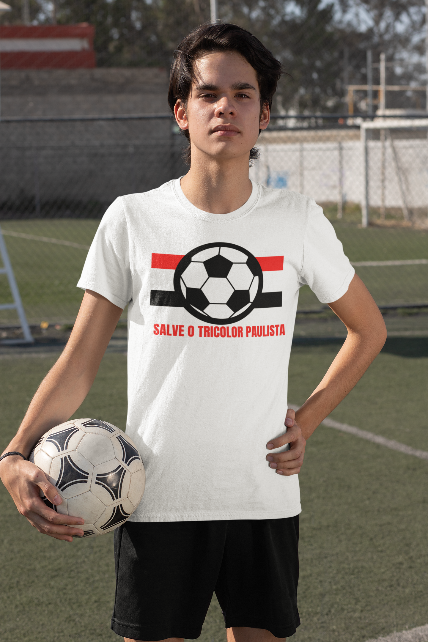 CAMISETA MASCULINA INFANTIL 10 A 14 ANOS TRICOLOR -SOU FÃ 1