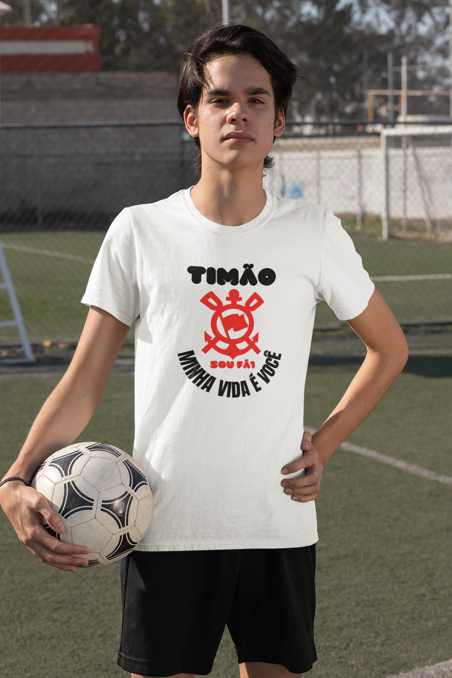 CAMISETA MASCULINA INFANTIL 10 A 14 ANOS TIMÃO-SOU FÃ 1