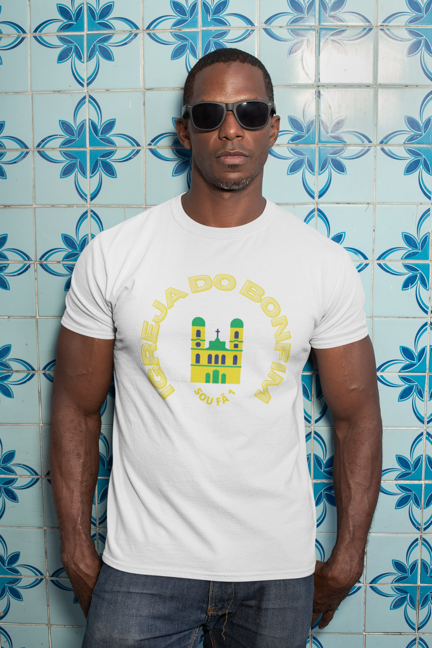 CAMISETA MASCULINA IGREJA DO BONFIM-SOU FÃ 1