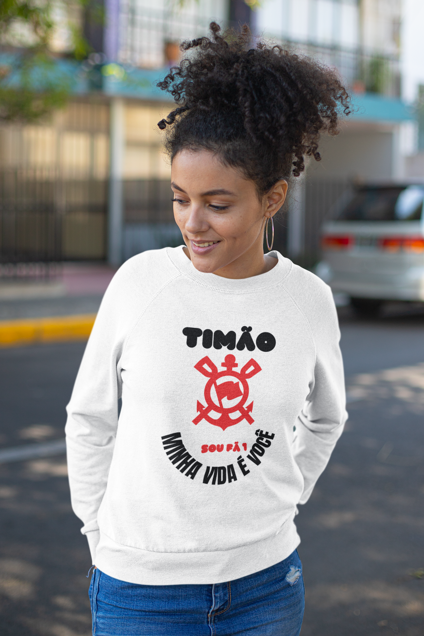 BLUSA MOLETOM FEMININO TIMÃO -SOU FÃ 1