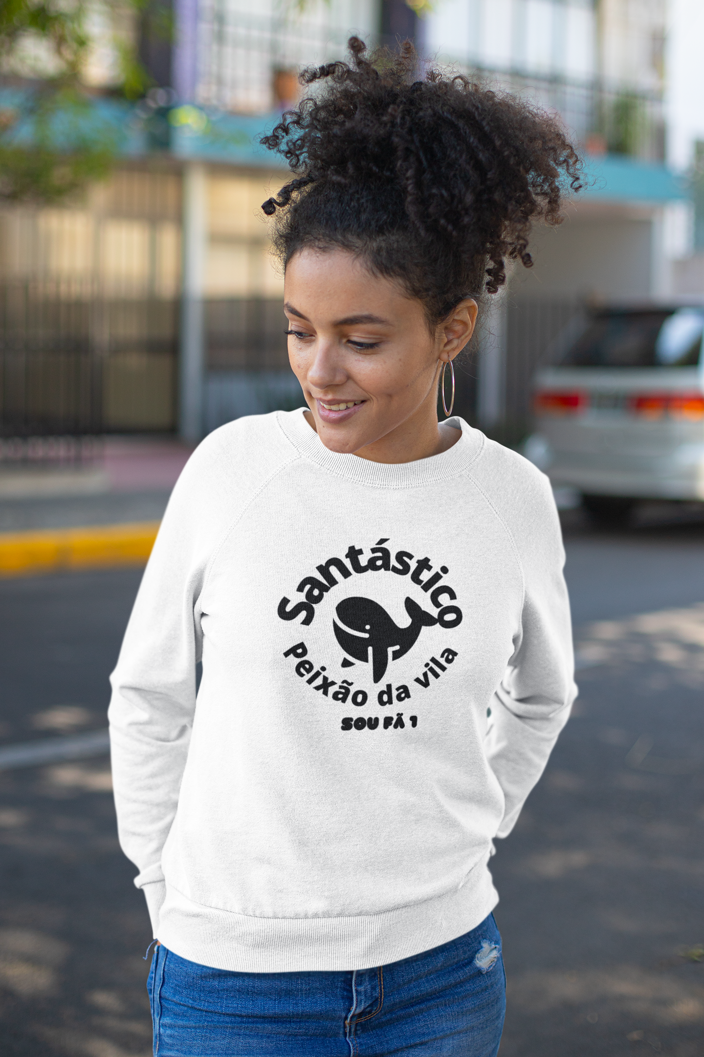 BLUSA MOLETOM FEMININO SANTÁSTICO-SOU FÃ 1