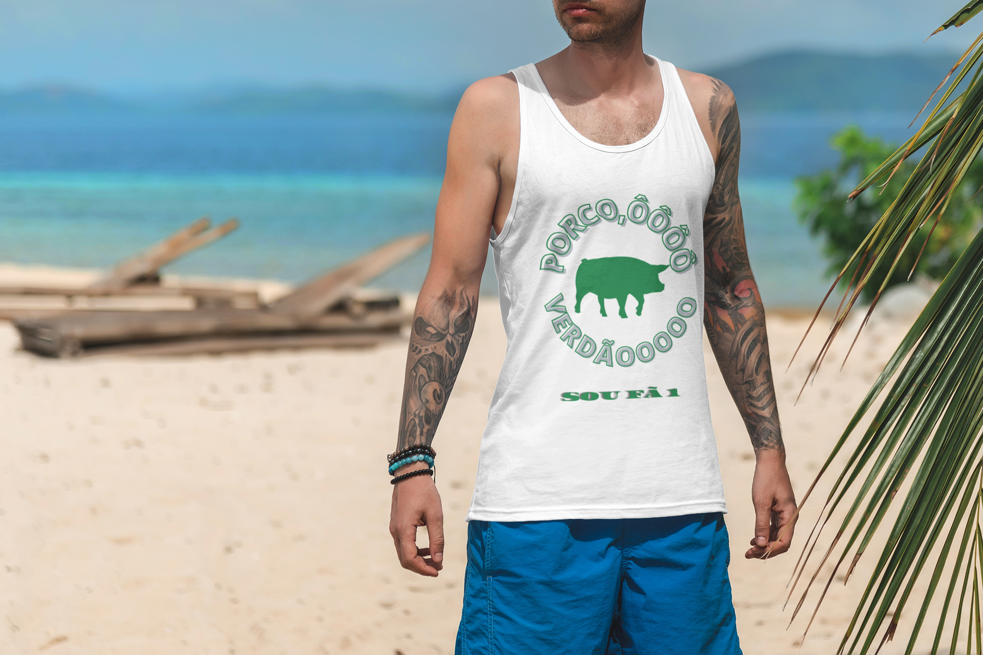 CAMISETA MASCULINA REGATA VERDÃO-SOU FÃ 1