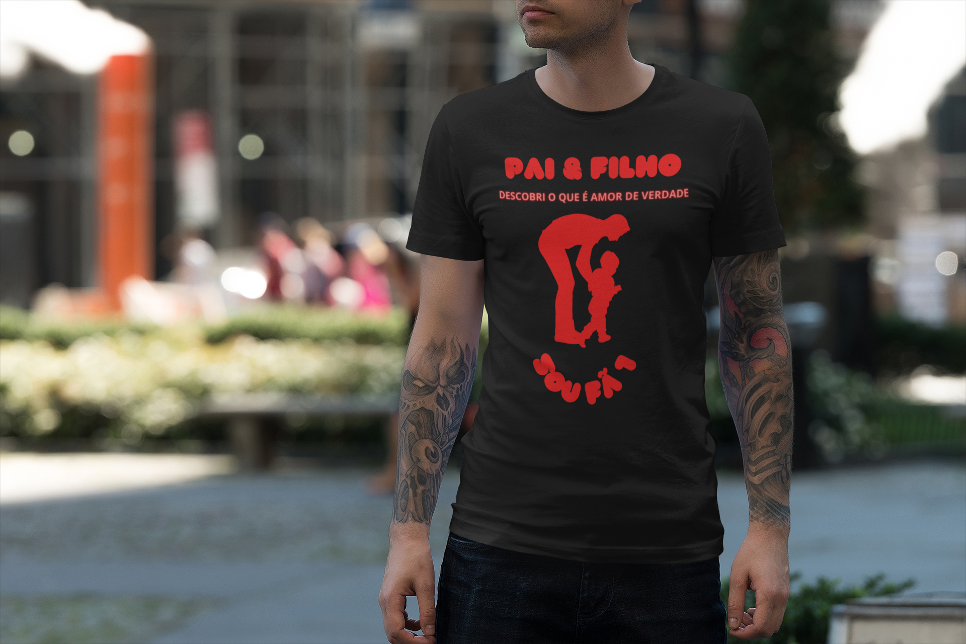 CAMISETA  MASCULINA PAI E  FILHO-SOU FÃ 1