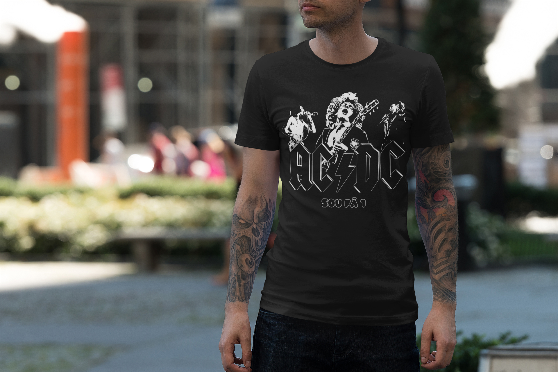 CAMISETA  MASCULINA ROCK  AC/DC-SOU FÃ 1