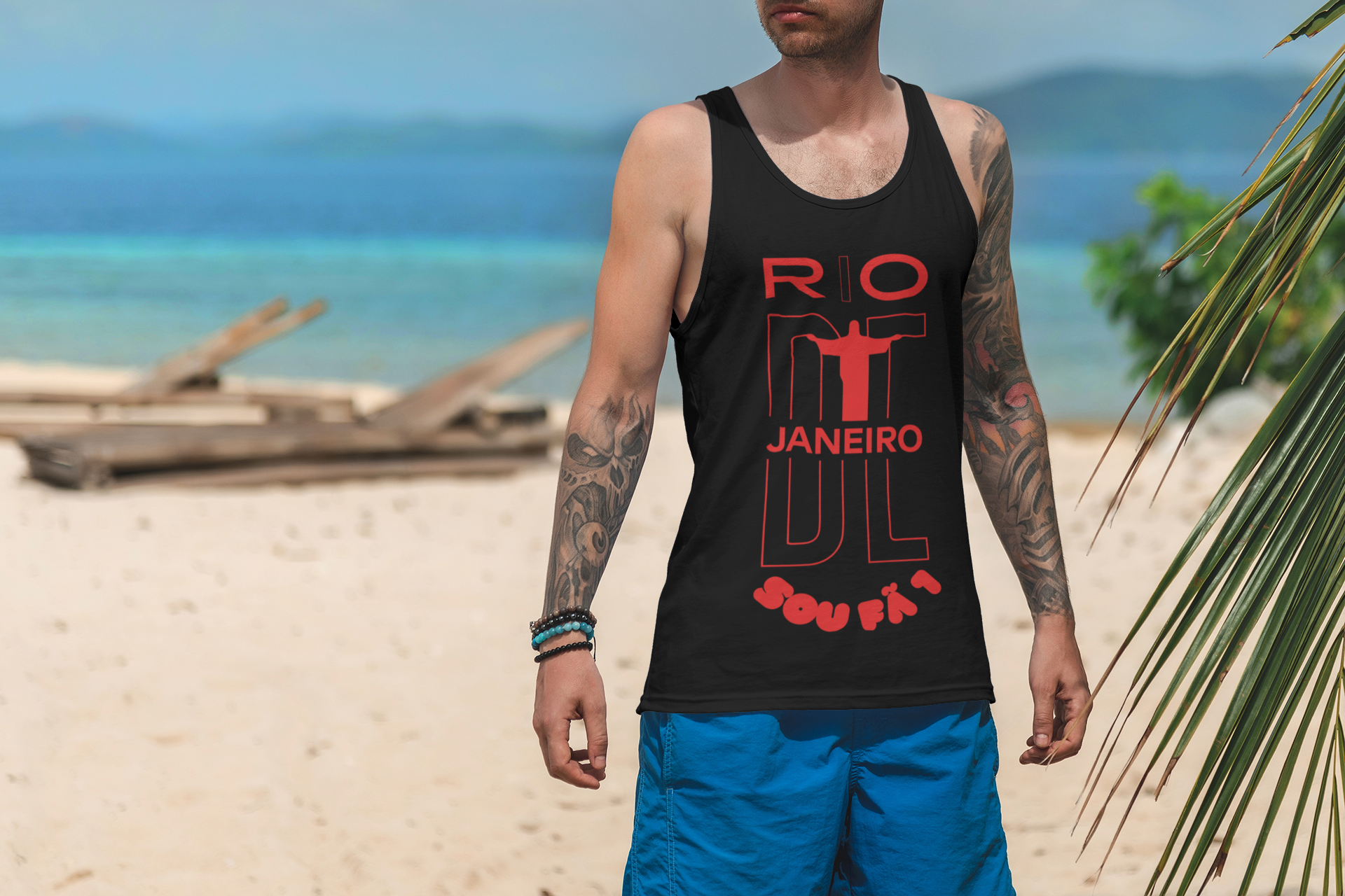 CAMISETA MASCULINA REGATA RIO DE JANEIRO-SOU FÃ 1