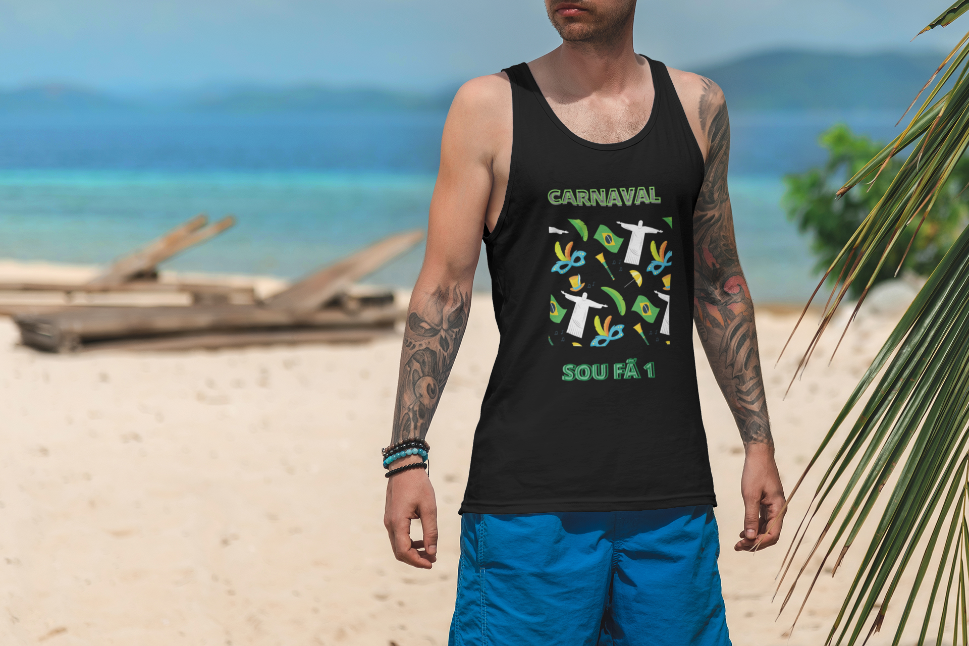 CAMISETA MASCULINA  REGATA  CARNAVAL  -SOU FÂ 1