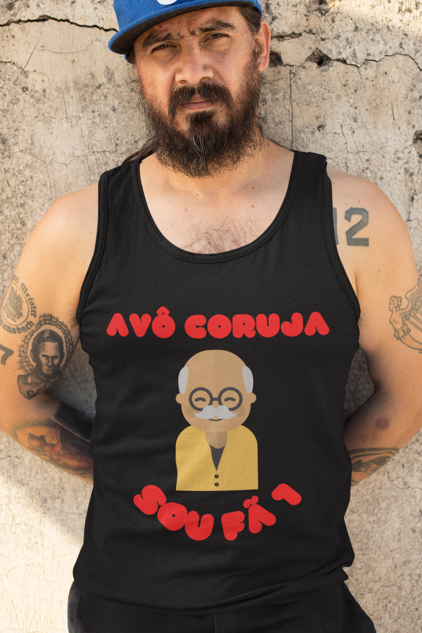 CAMISETA MASCULINA  REGATA AVÔ CORUJA -SOU FÃ 1
