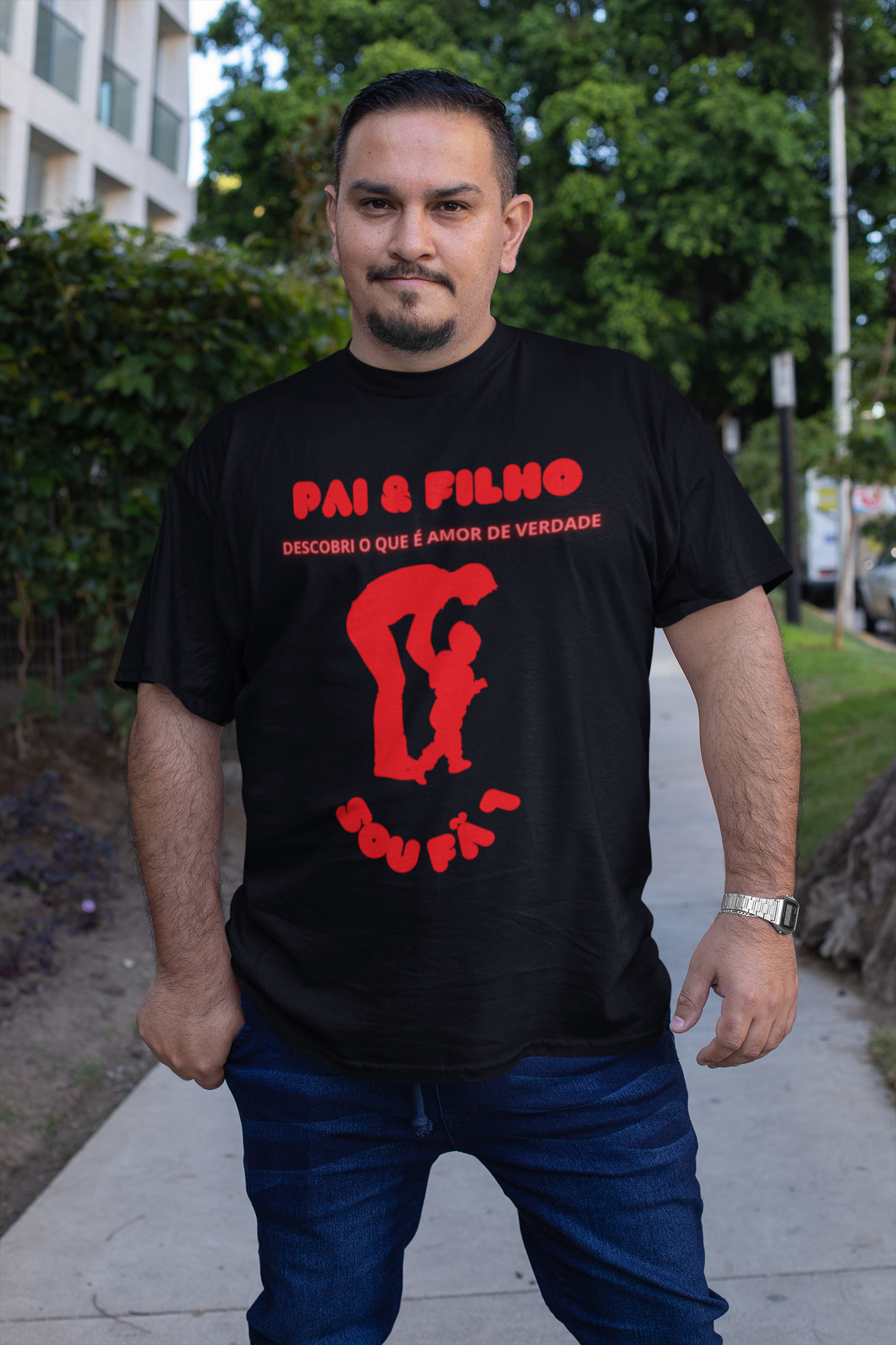 CAMISETA  MASCULINA PAI E FILHO PLUS SIZE- SOU FÃ 1