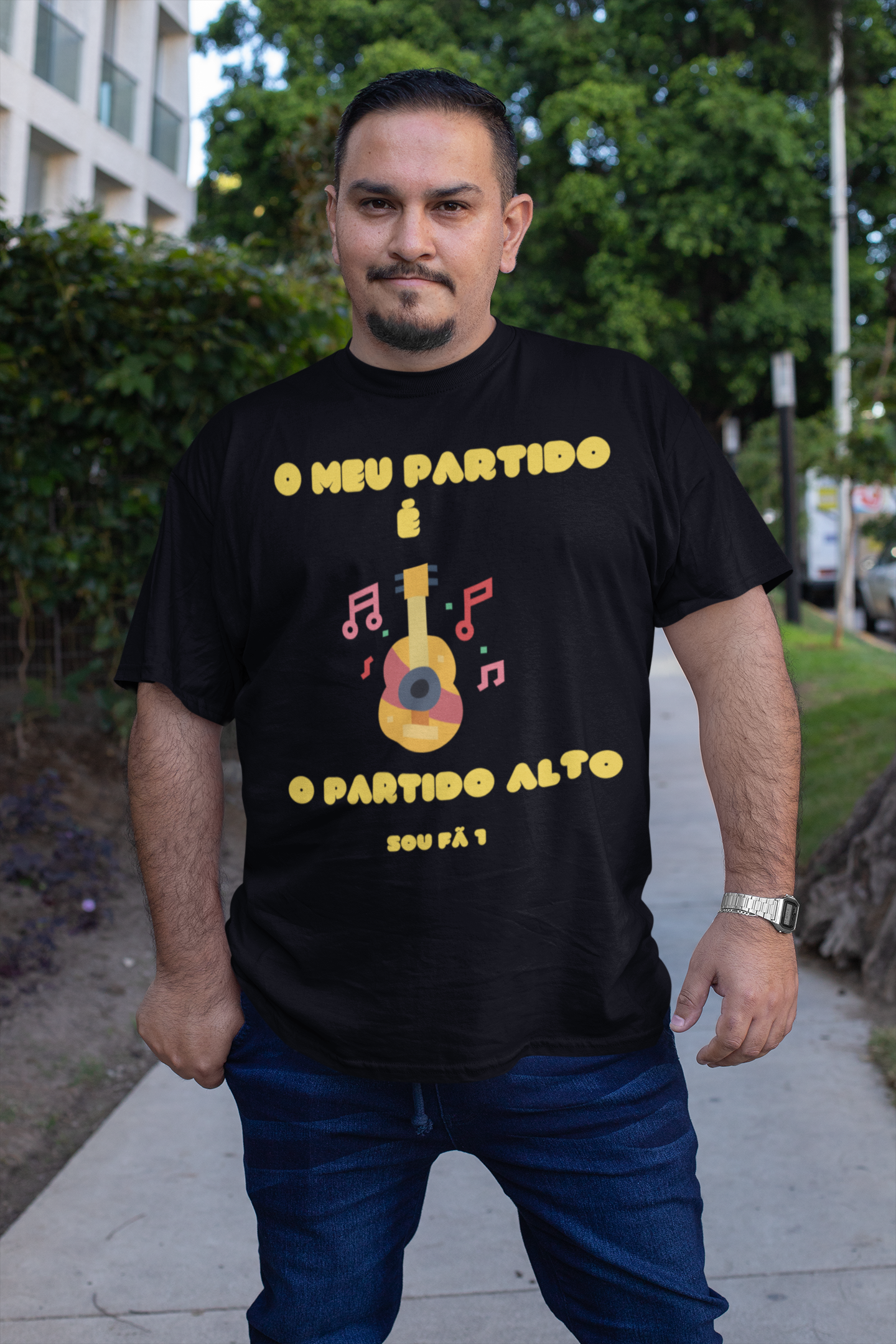 CAMISETA MASCULINA MEU PARTIDO PLUS SIZE-SOU FÃ 1
