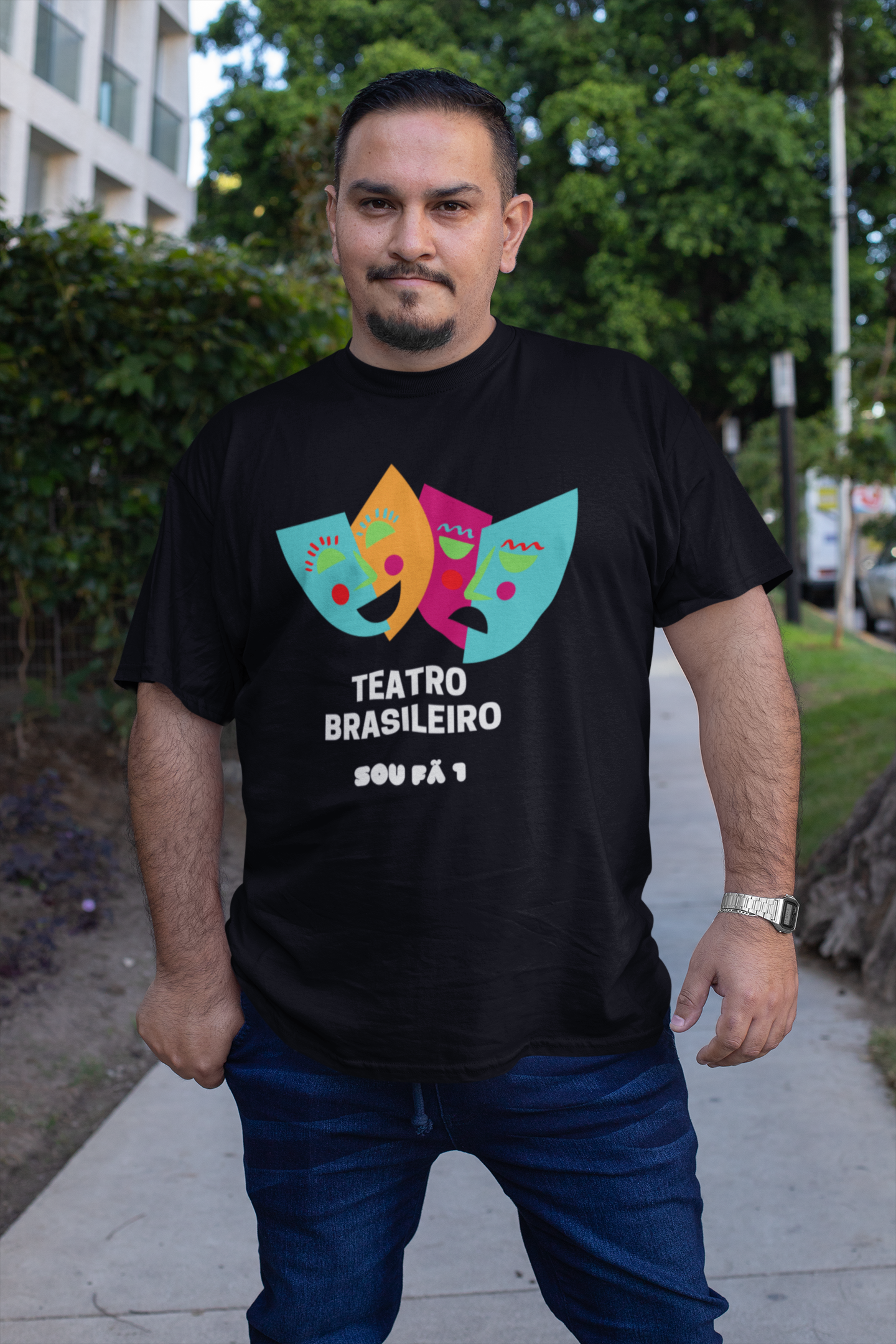 CAMISETA MASCULINA  TEATRO BRASILEIRO PLUS SIZE -SOU FÃ 1