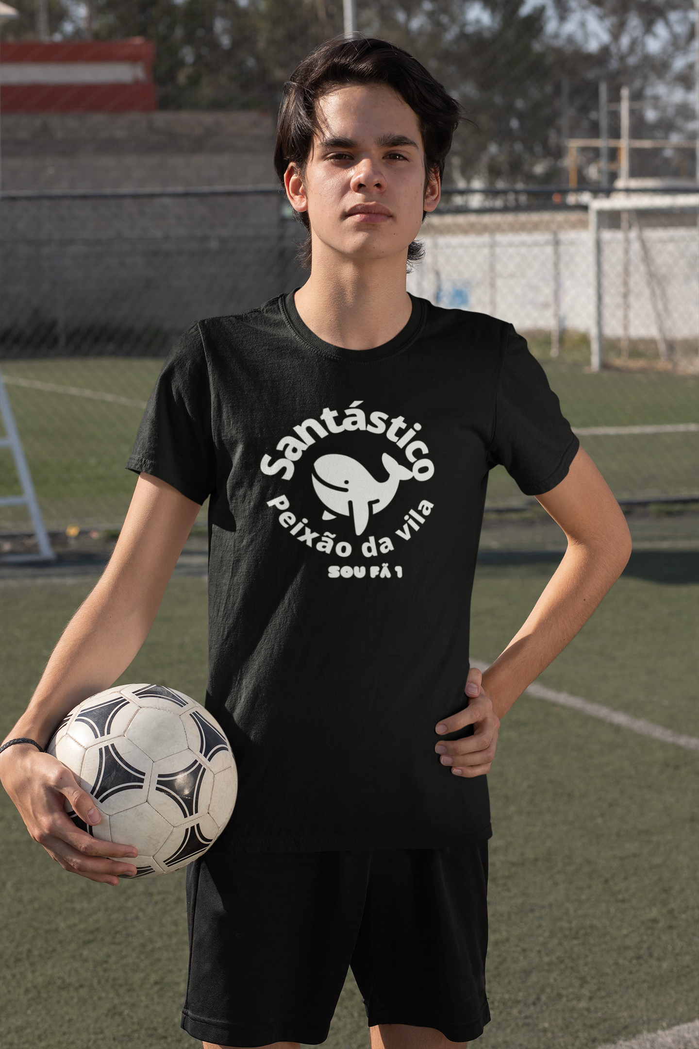 CAMISETA MASCULINA INFANTIL 10 A 14 ANOS SANTÁSTICO-SOU FÃ 1