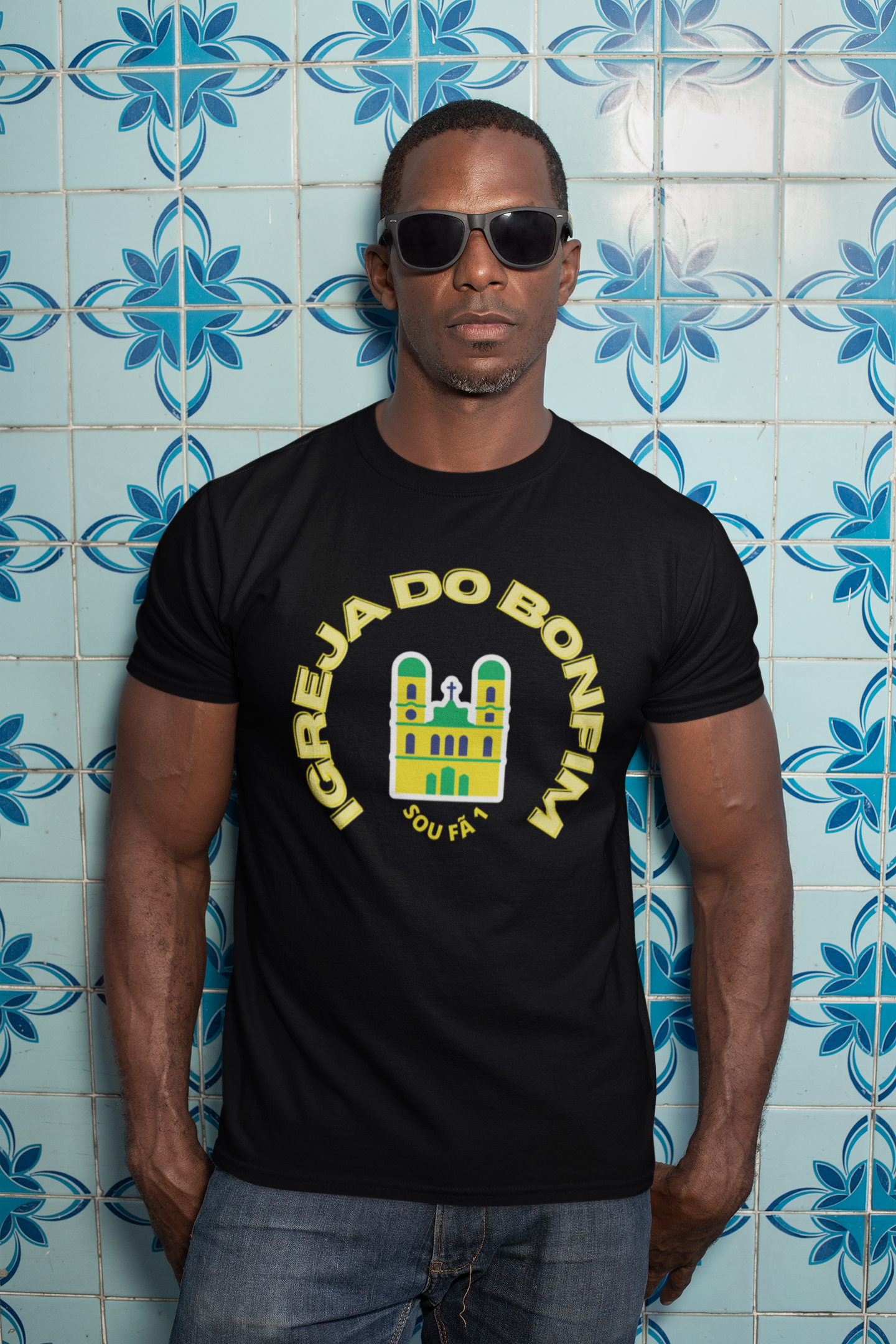 CAMISETA MASCULINA IGREJA DO BONFIM-SOU FÃ 1