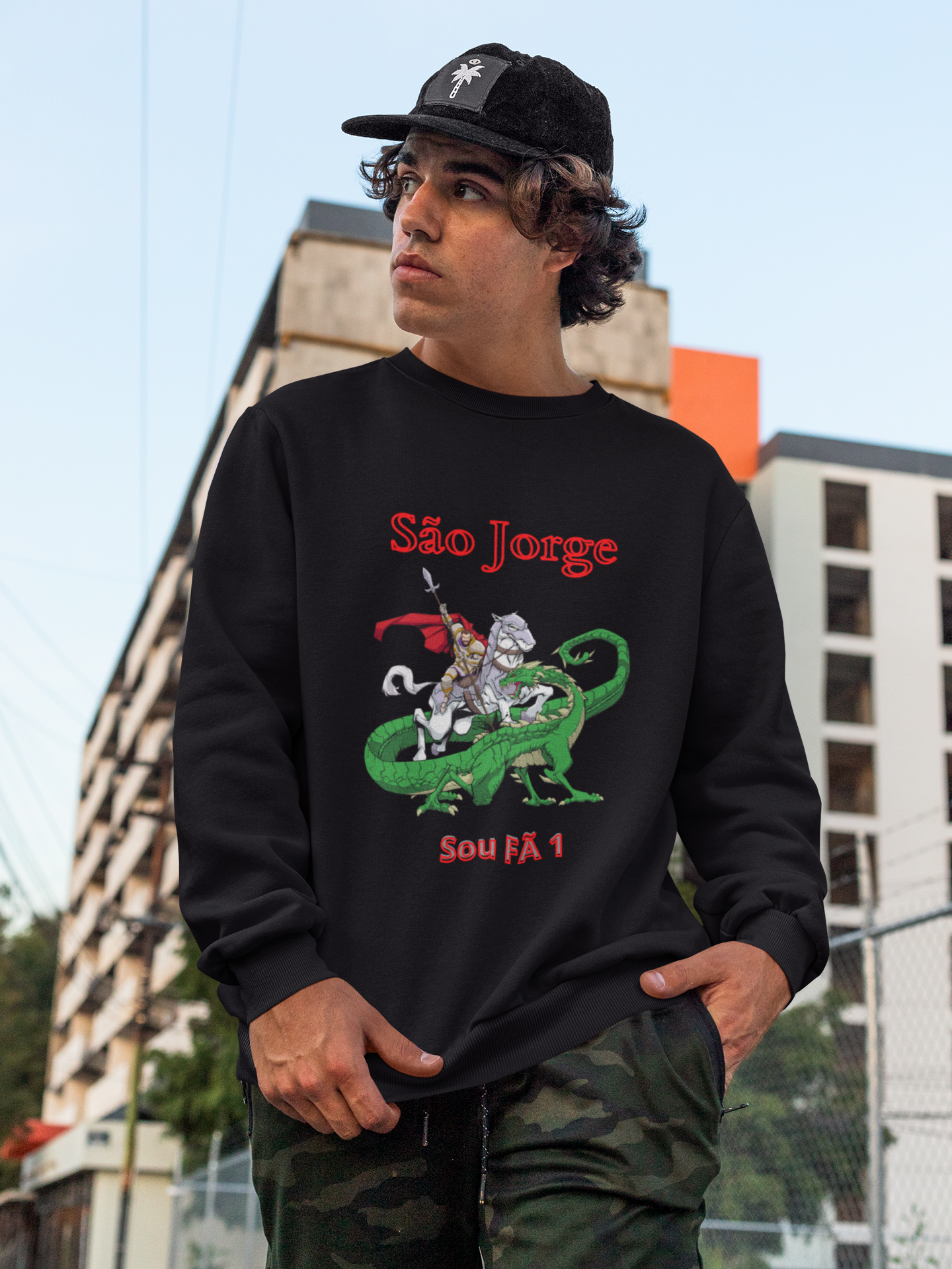 MOLETOM SÃO JORGE-SOU FÃ 1