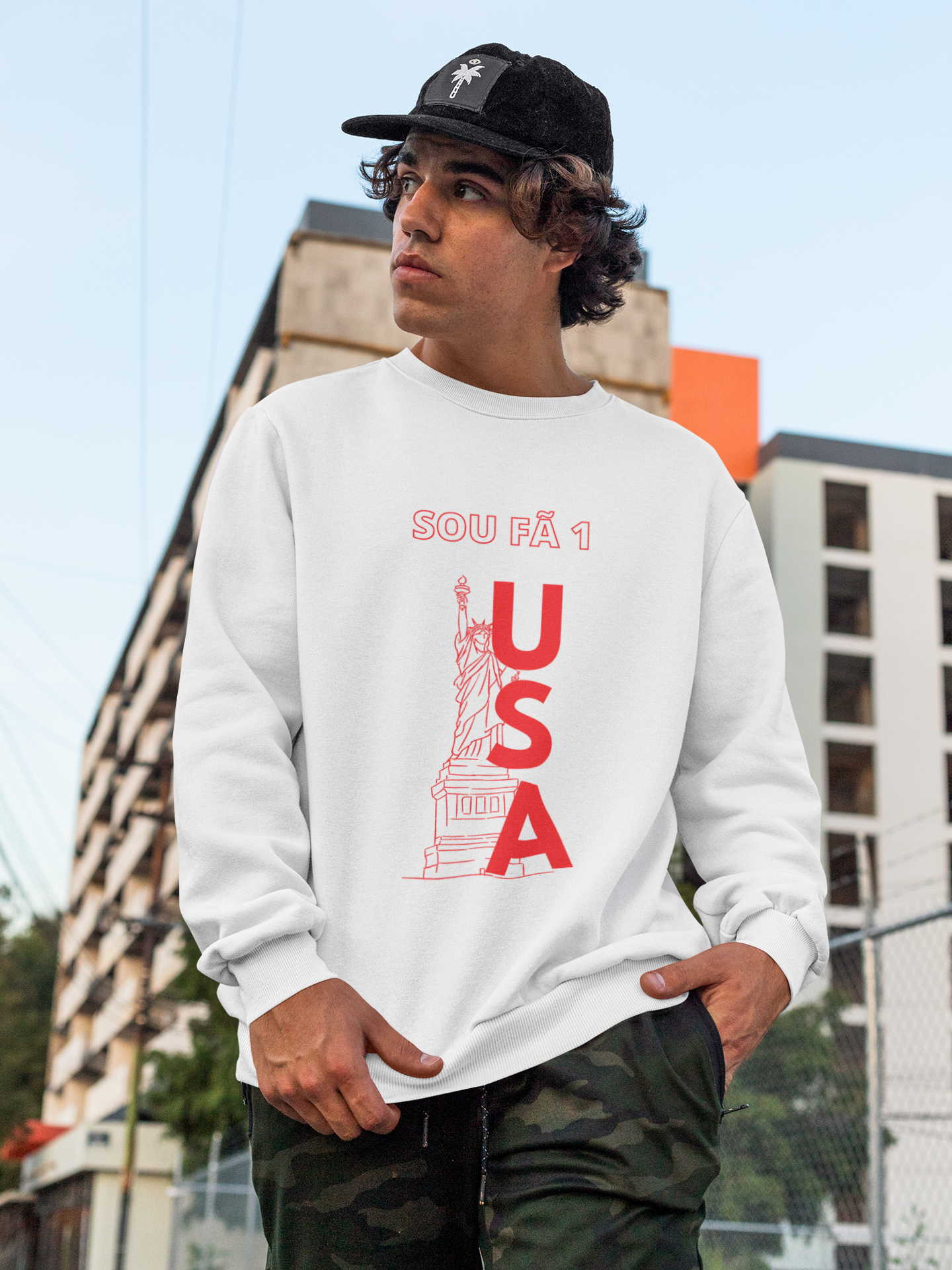BLUSA MOLETOM MASCULINO USA VERMELHO-SOU FÃ 1