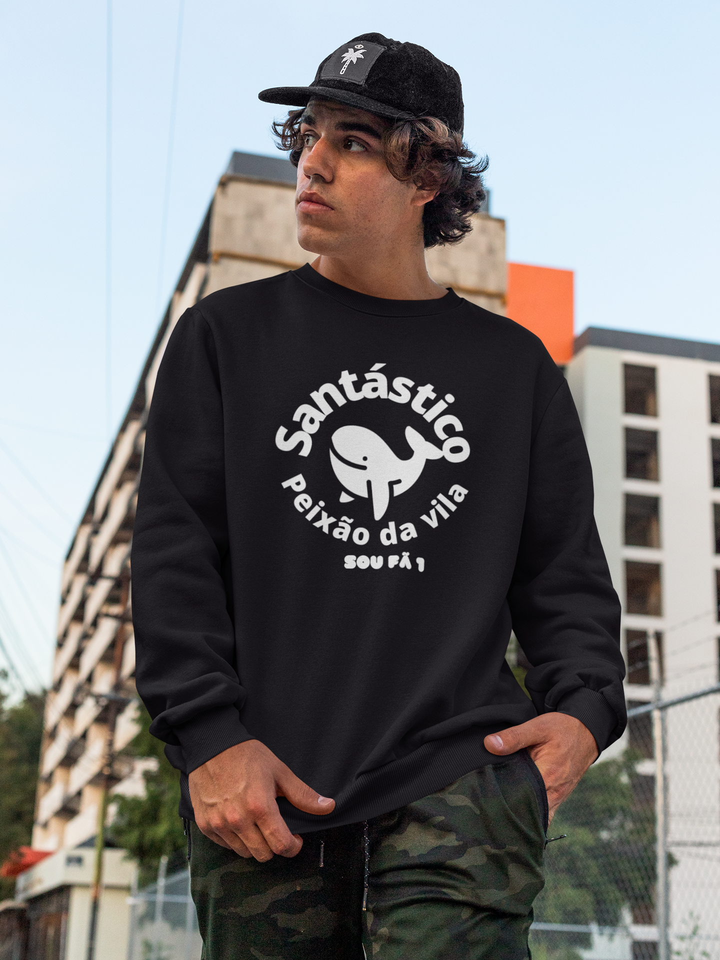 BLUSA MOLETOM MASCULINO SANTÁSTICO-SOU FÃ 1