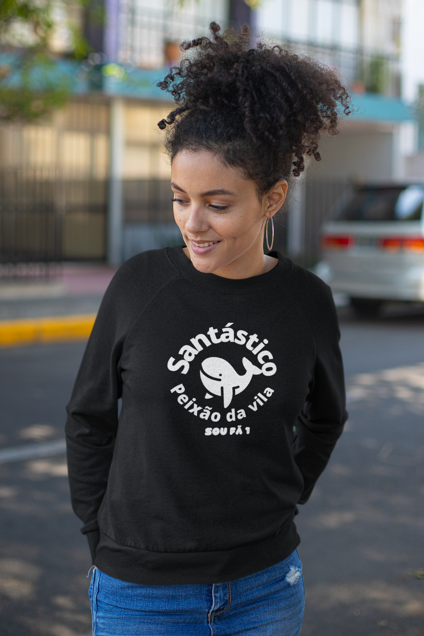 BLUSA MOLETOM FEMININO SANTÁSTICO-SOU FÃ 1