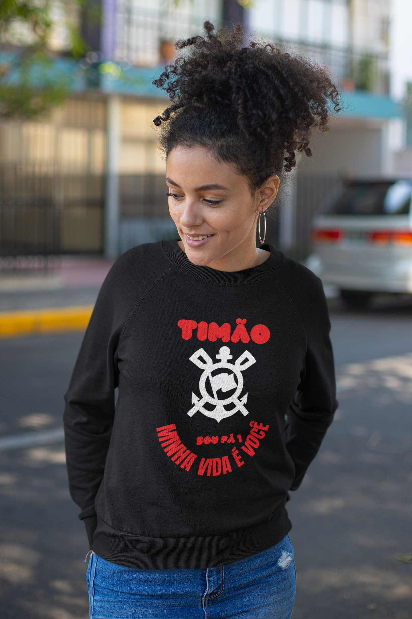 BLUSA MOLETOM FEMININO TIMÃO-SOU FÃ 1