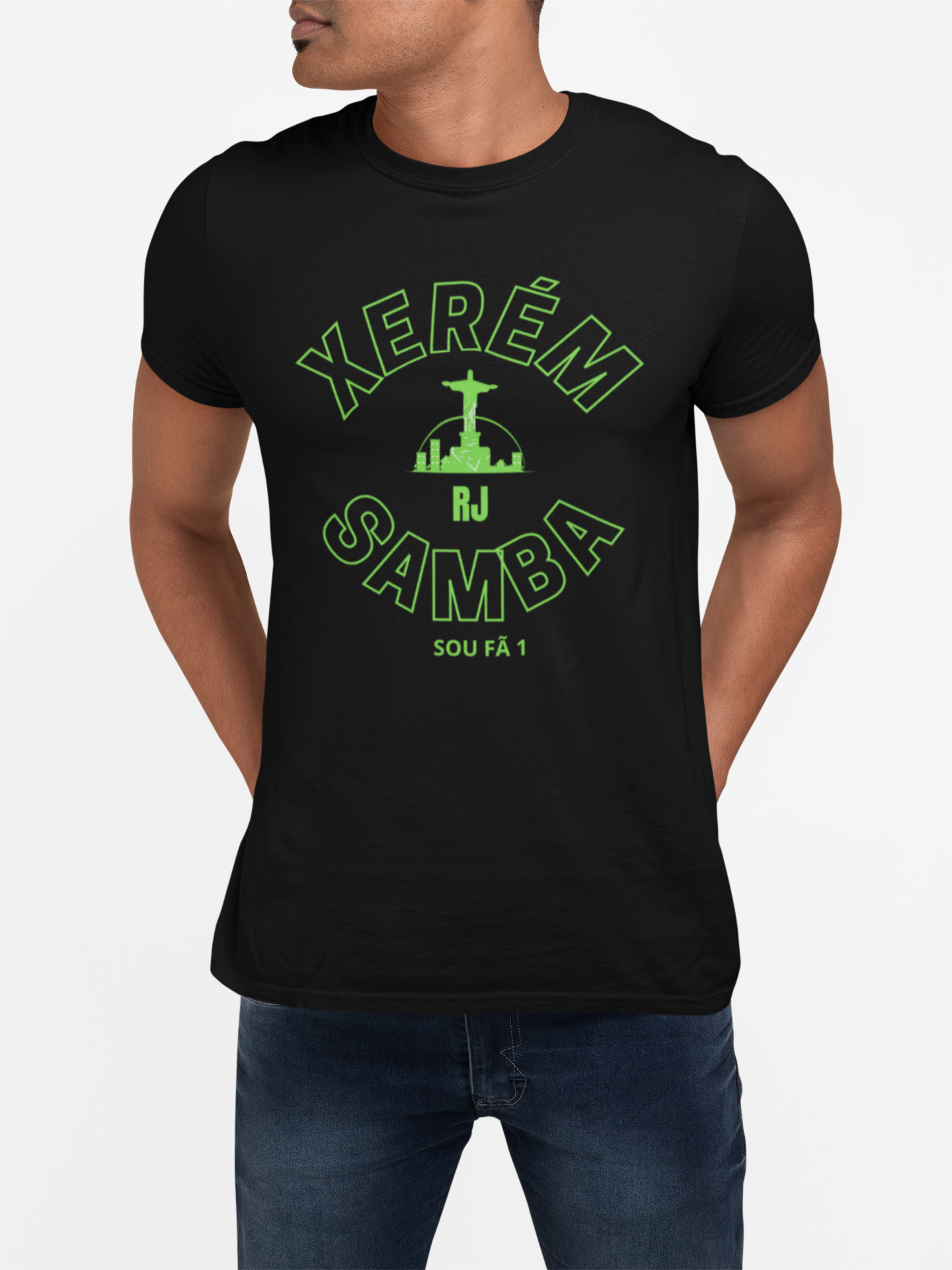 CAMISETA MASCULINA XERÉM VERDE-SOU FÃ 1