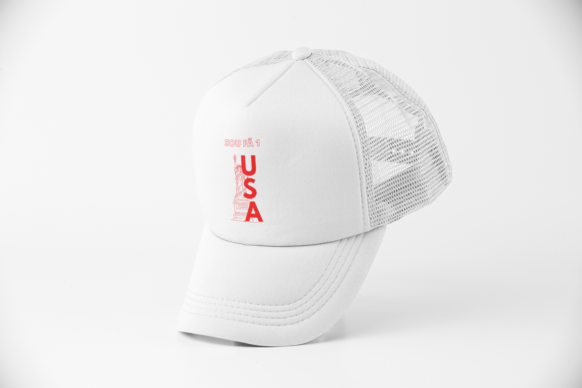 Nome do produto: BONÉ USA VERMELHO-SOU FÃ 1