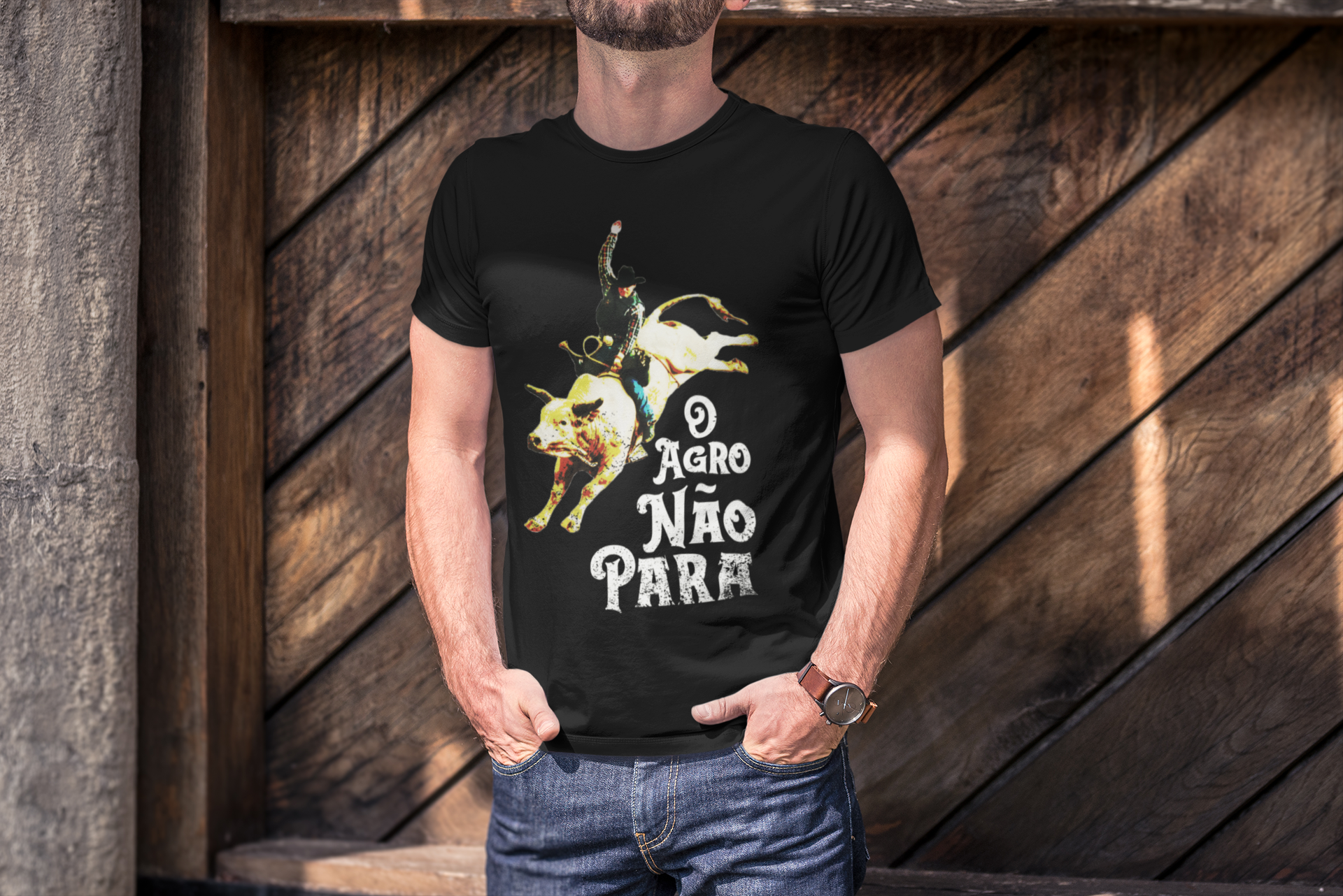 Nome do produto  Camiseta O Agro Não Para - Homem