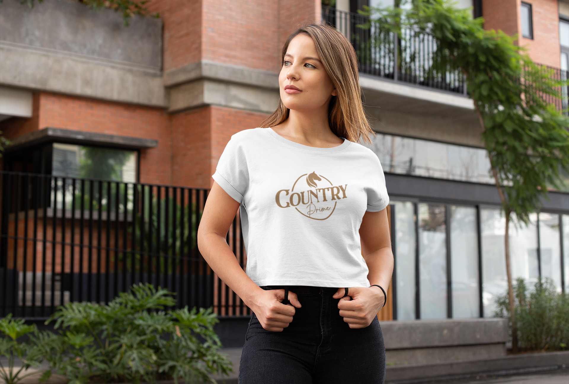 Nome do produto  Blusa Cropped Country Prime Logo Marrom - Mulher