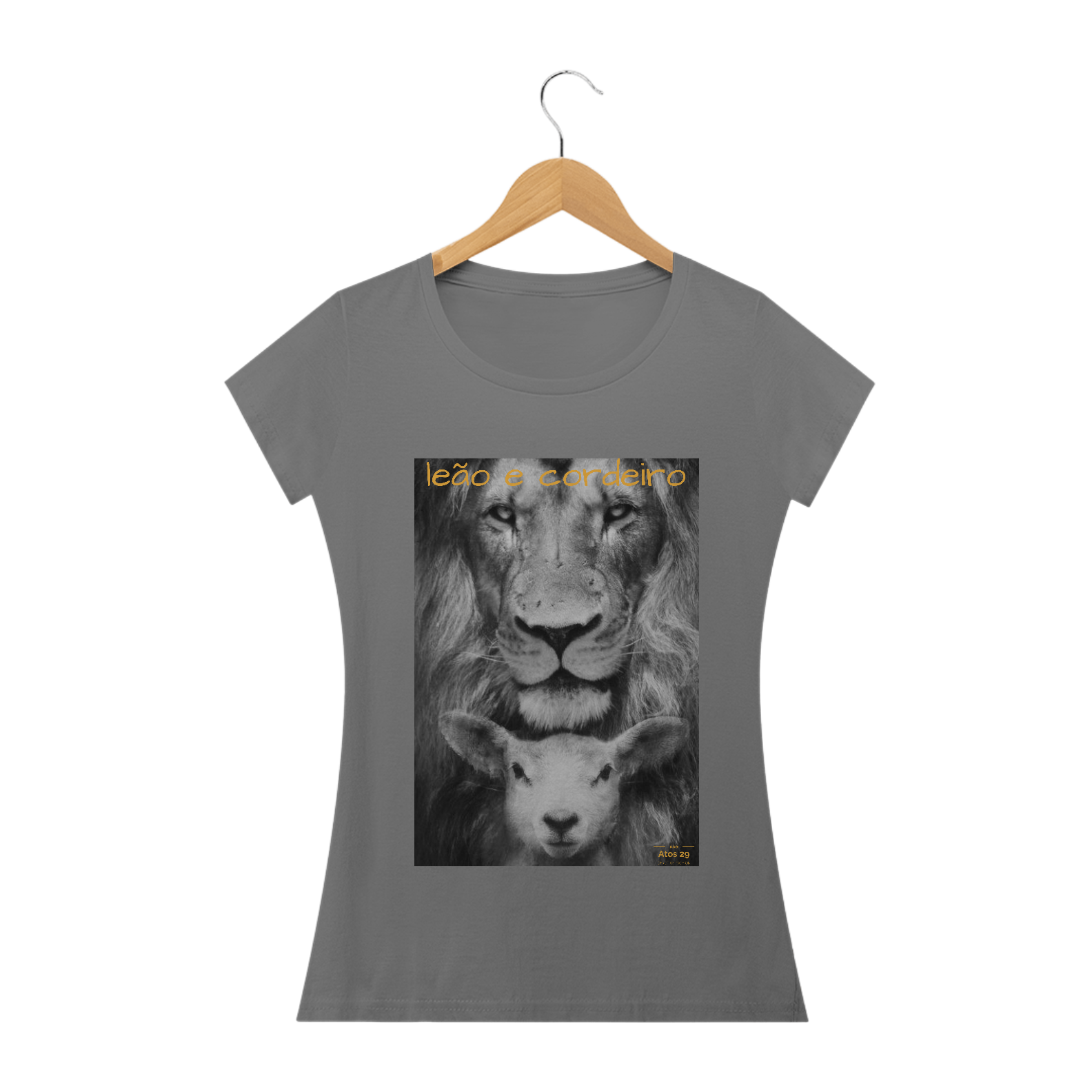 Nome do produto  LEÃO E CORDEIRO - ESTONADA - BABY LOOK