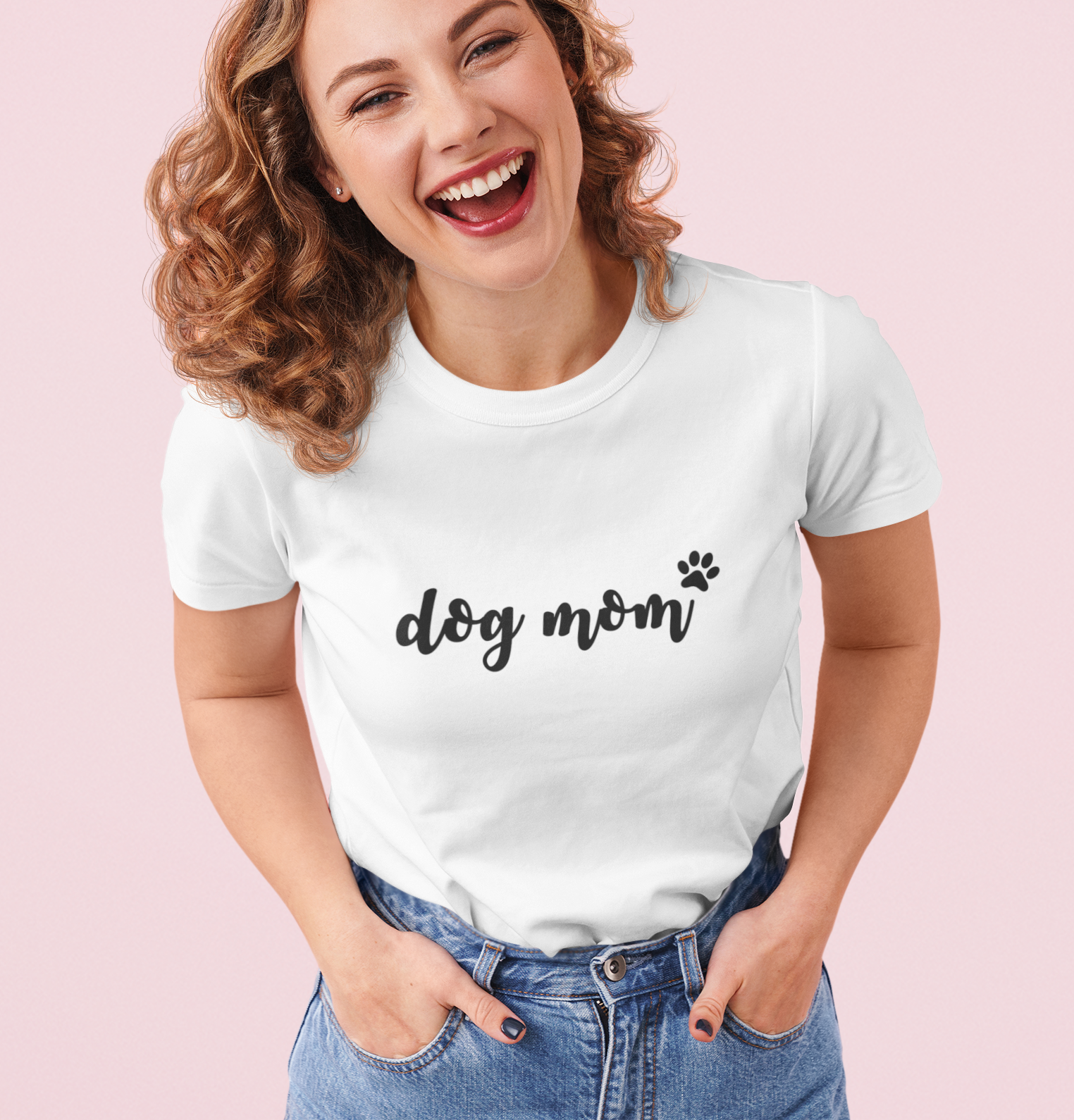 Camiseta Feminina Dog Mom - Branca Prime