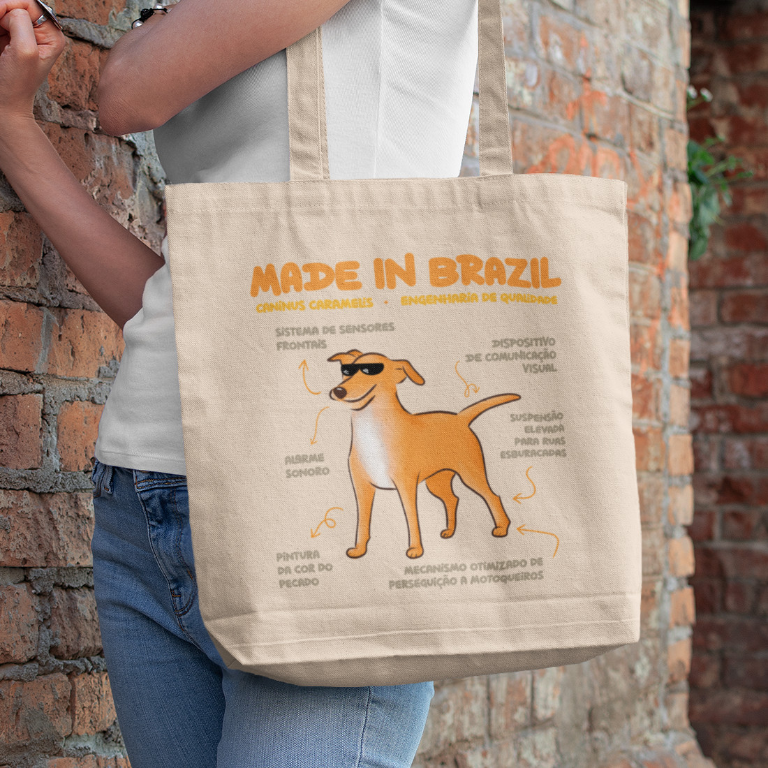 Nome do produto  Ecobag Vira-lata Caramelo Made in Brazil