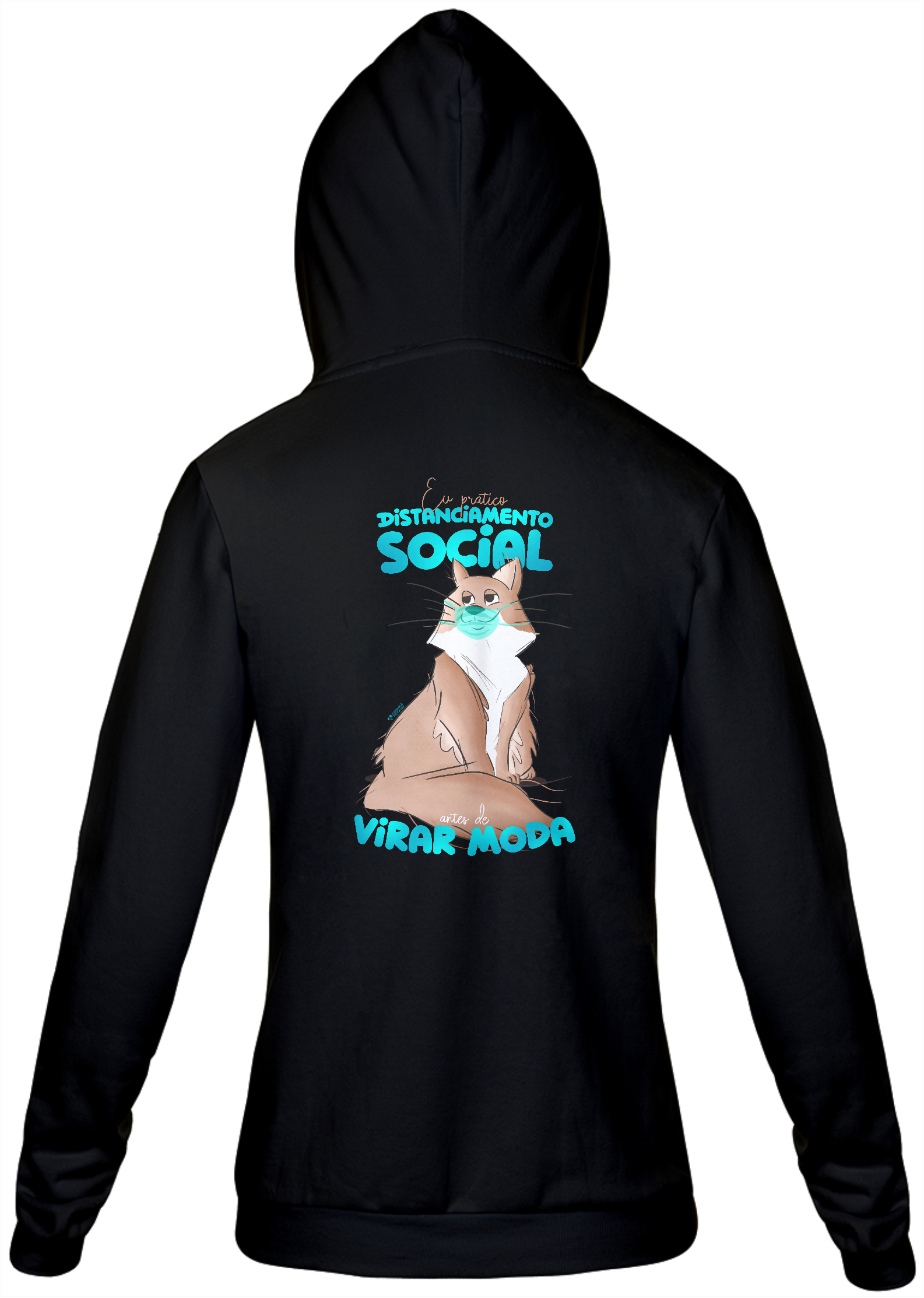 Nome do produto  Moletom com Zíper Gato Distanciamento SOcial