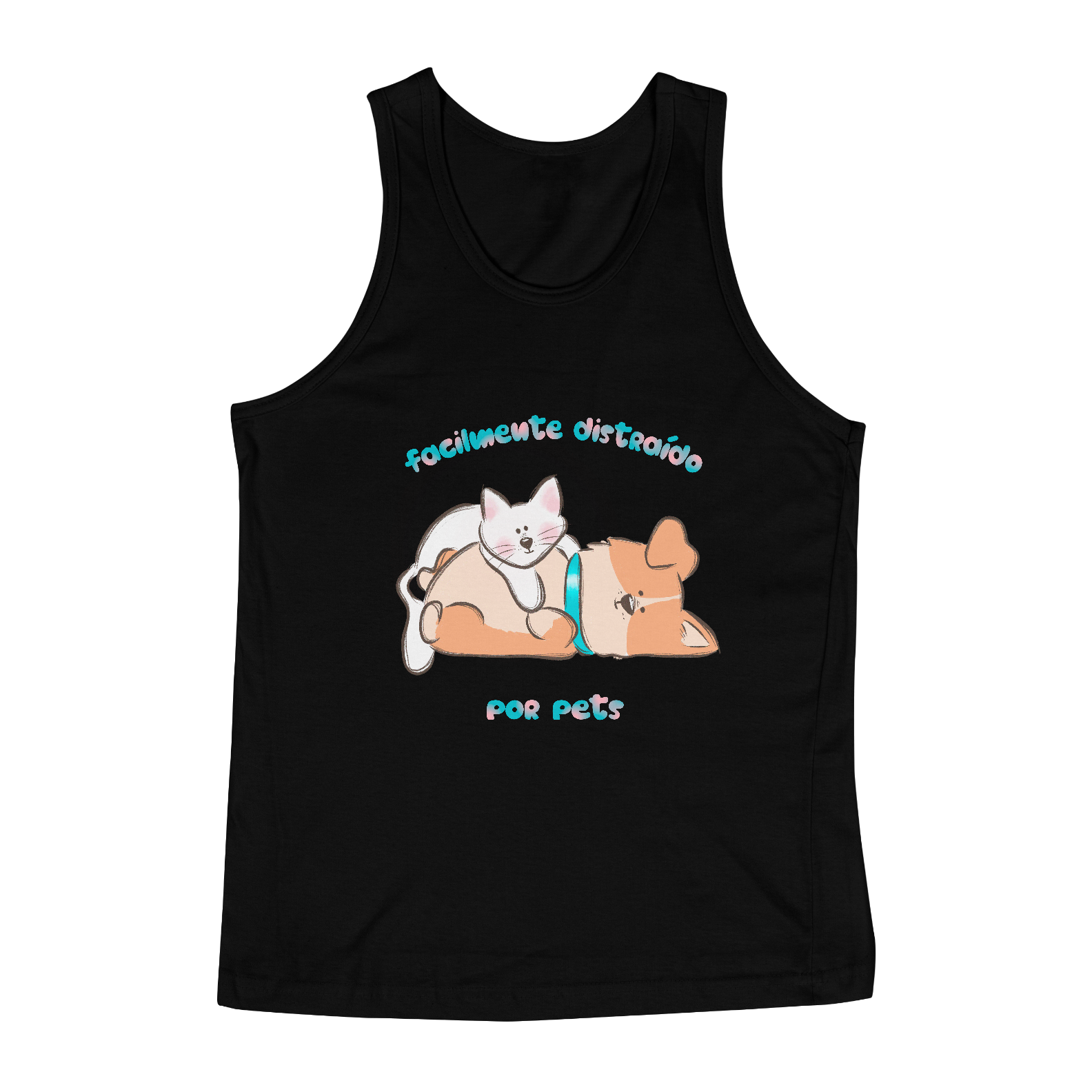 Nome do produto: Regata Masculina Facilmente Distraído por Pets