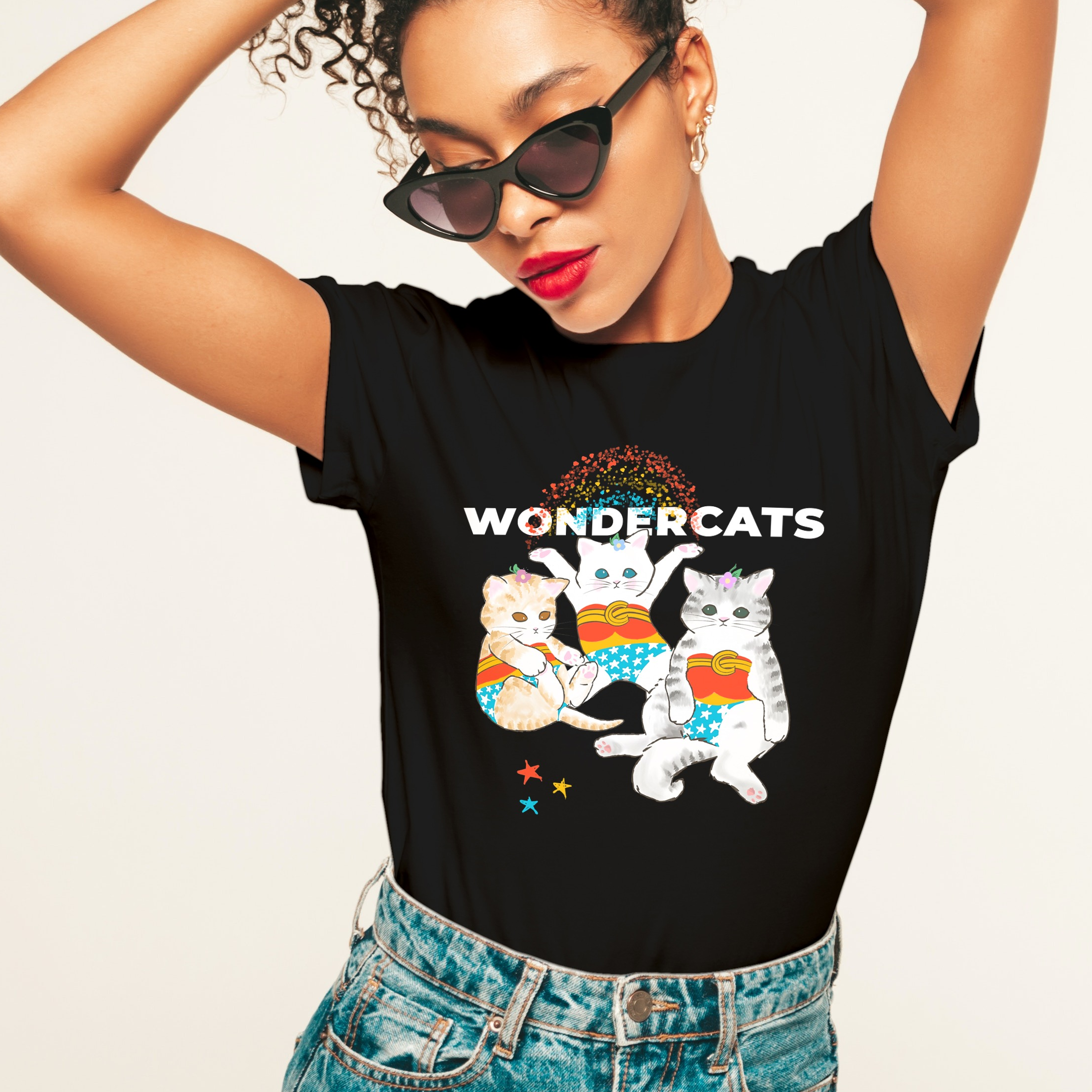 Nome do produto  Camiseta Feminina Wonder Cats
