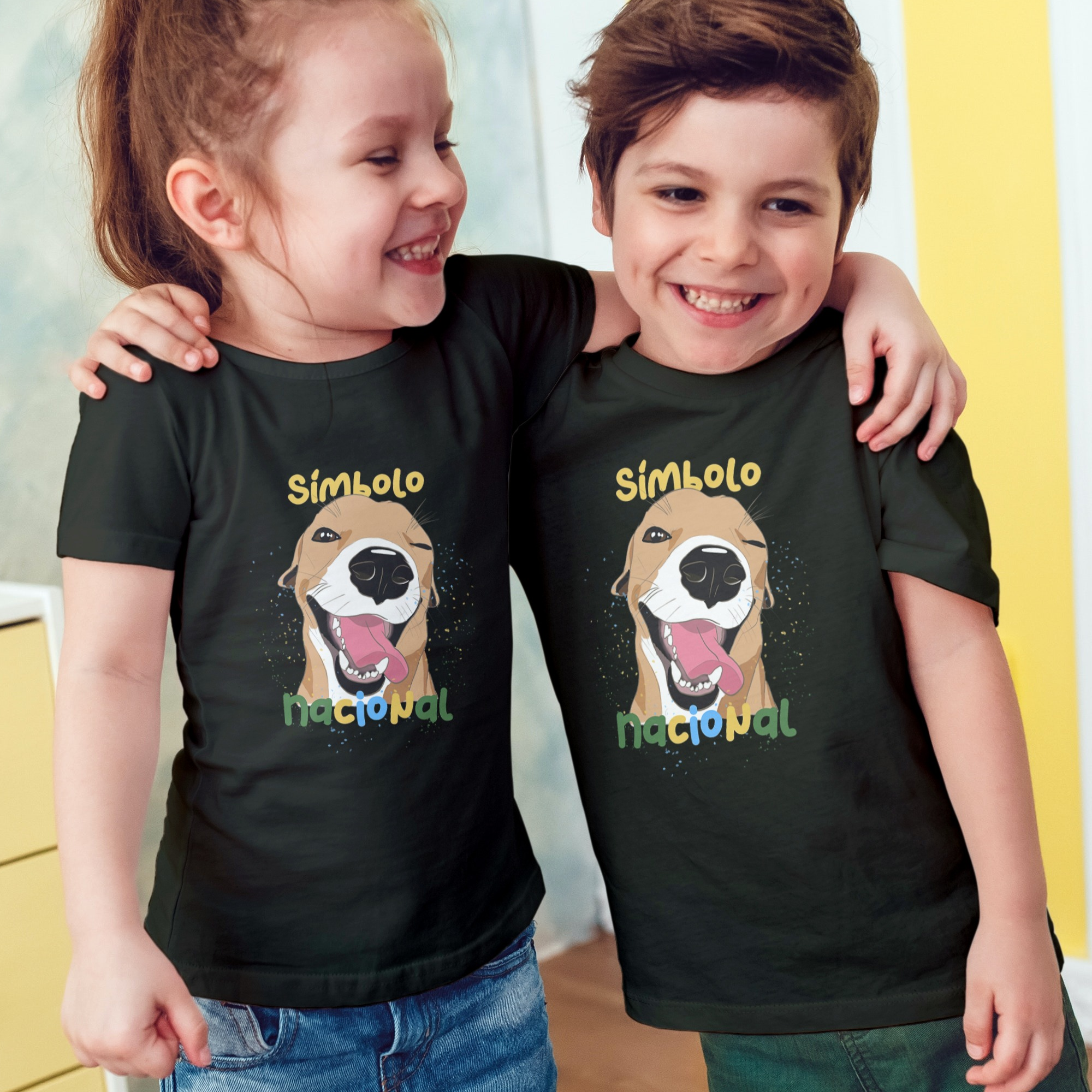 Camiseta Infantil Unissex Vira-lata Caramelo Símbolo Nacional