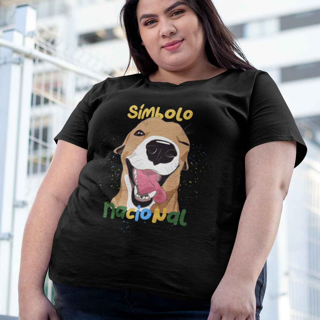 Camiseta Plus Size Vira-lata Caramelo Símbolo Nacional