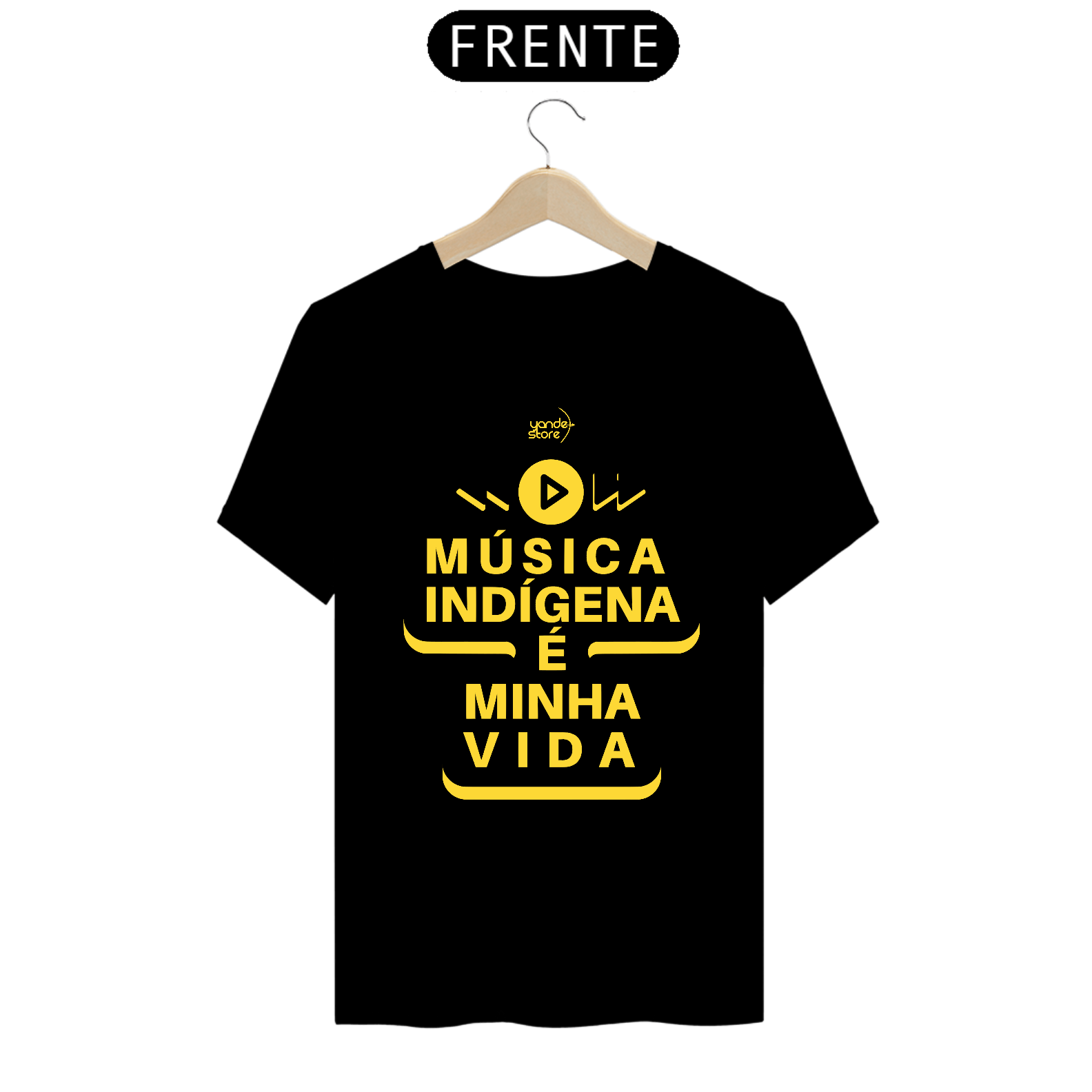 Música indígena é minha vida Black T-Shirt