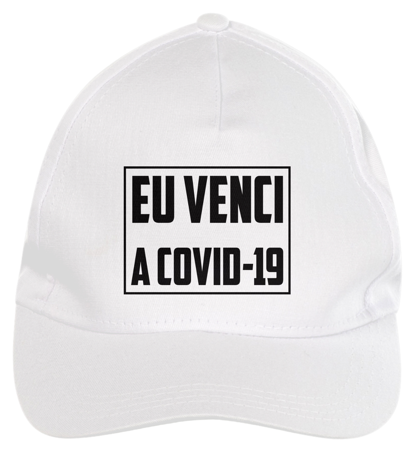 Boné Eu venci a Covid--19 claro