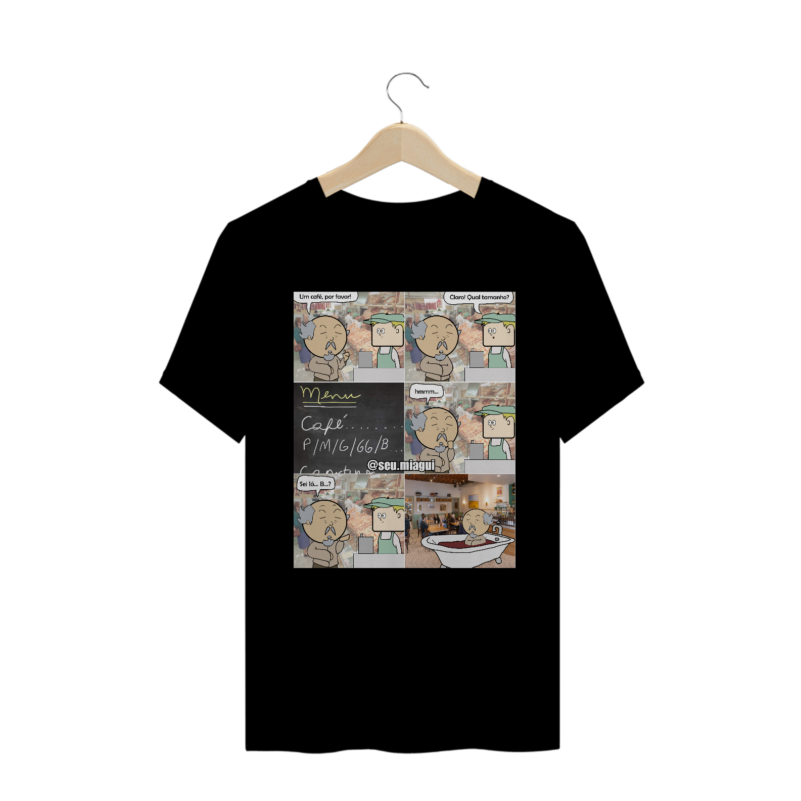 Camiseta Tirinha 27 café