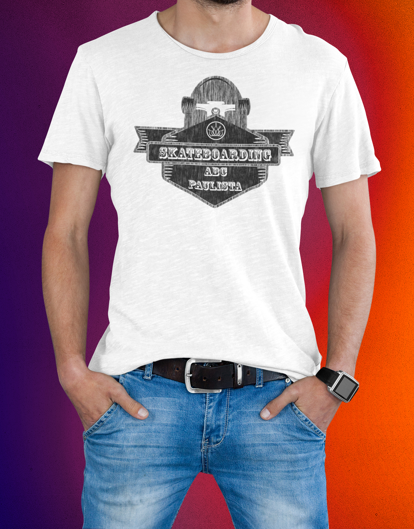 Camiseta Skateboarding ABC Paulista Branca