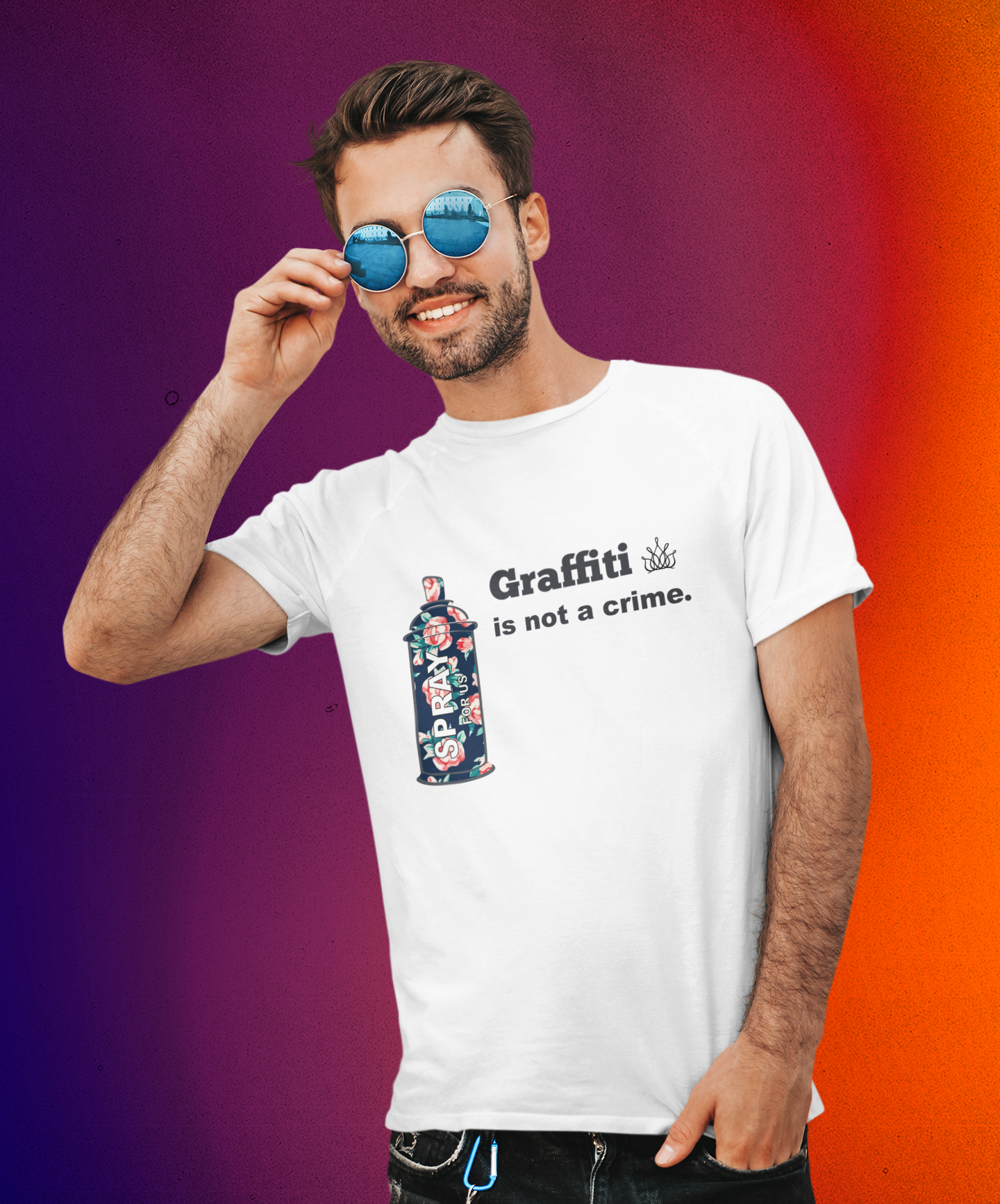 Nome do produto: Camiseta Graffiti is not a Crime Branca