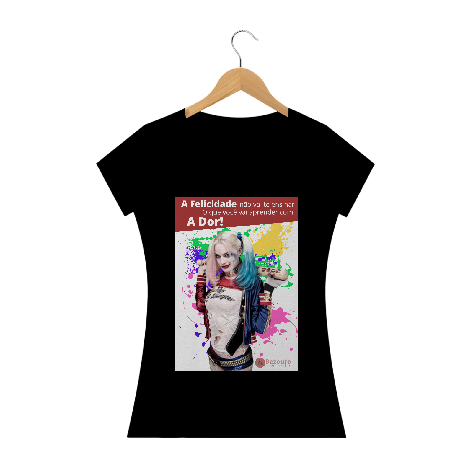 Arlequina falando de felicidade