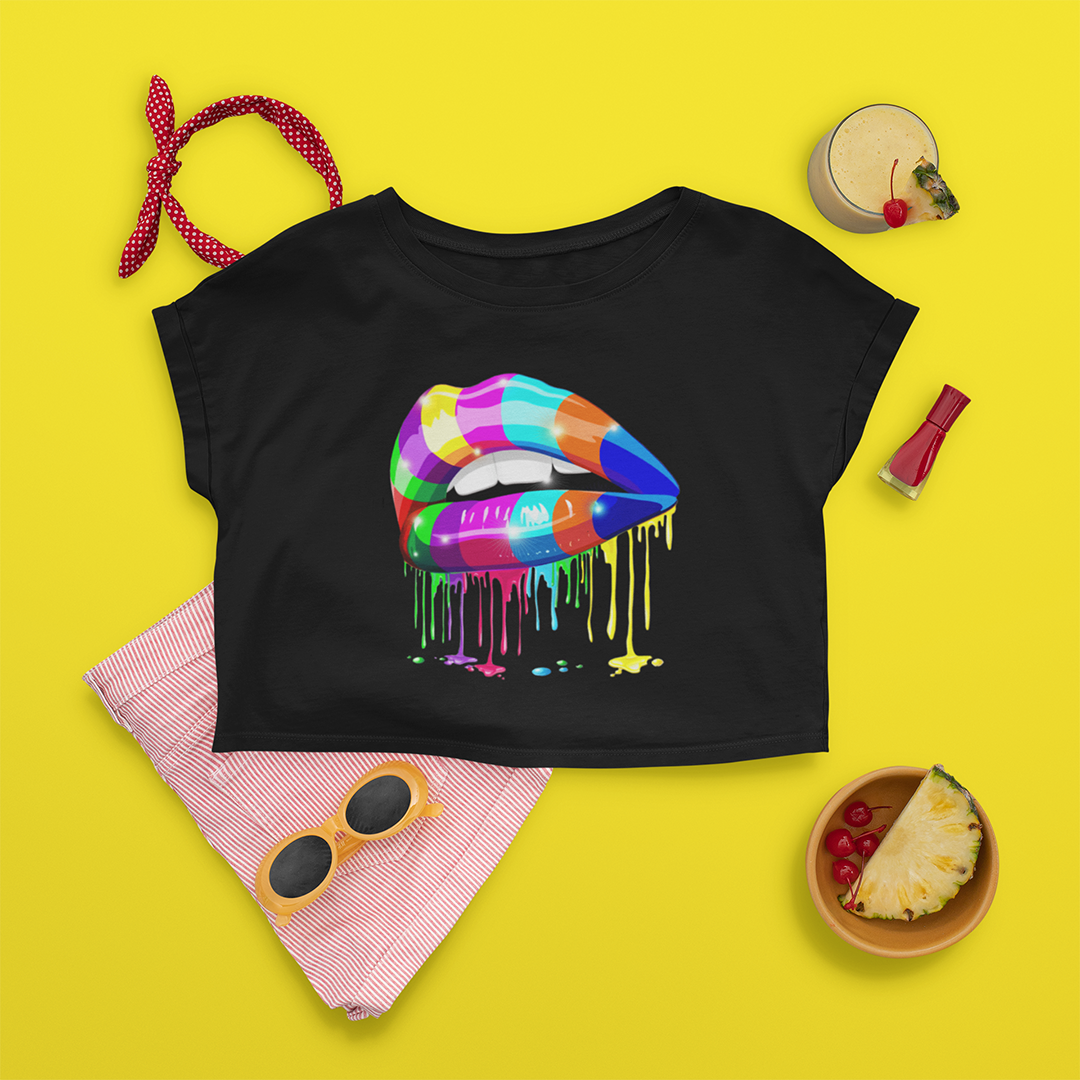 Cropped Rainbow Lips