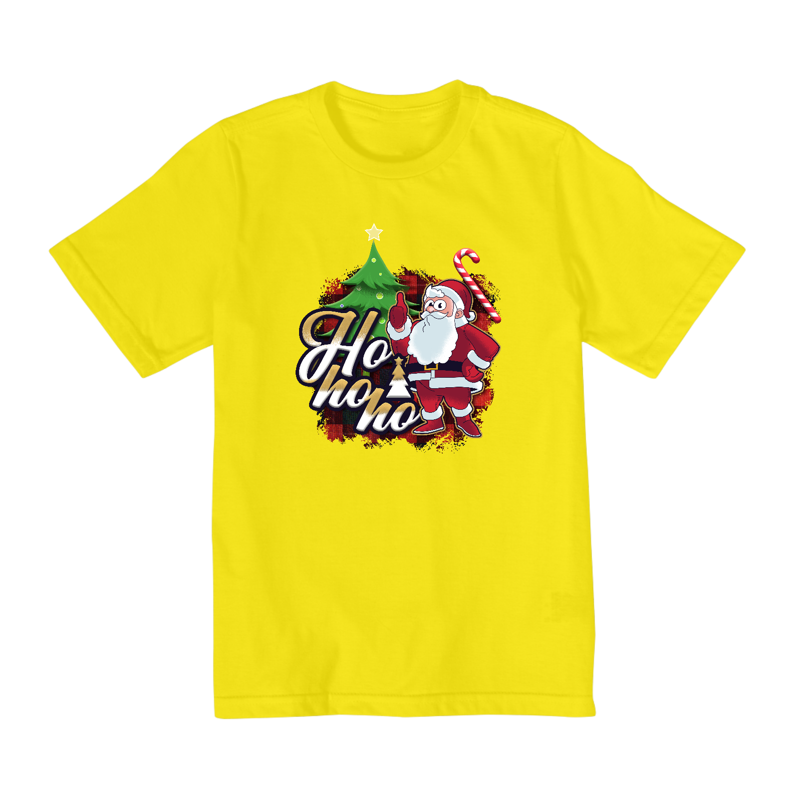 Camiseta Infantil (2 a 8) Natal Papai Noel Ho Ho Ho