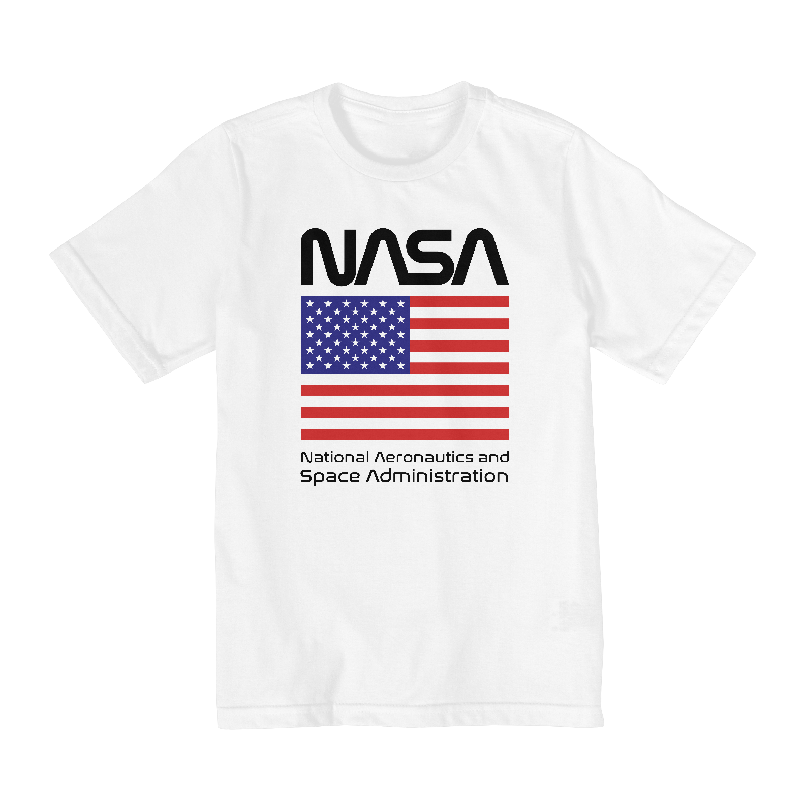 Camiseta Infantil (2 a 8) Nasa Bandeira EUA Black