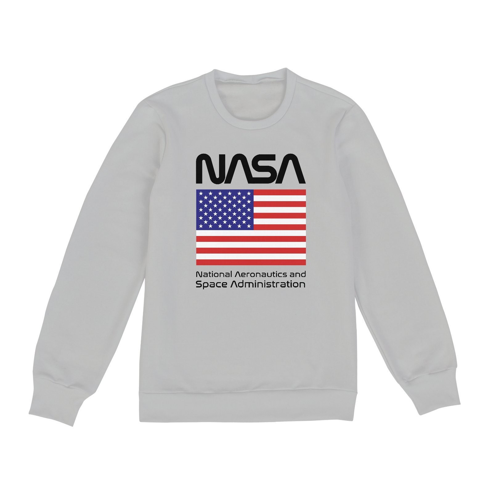 Moletom Unissex Nasa Bandeira EUA Black