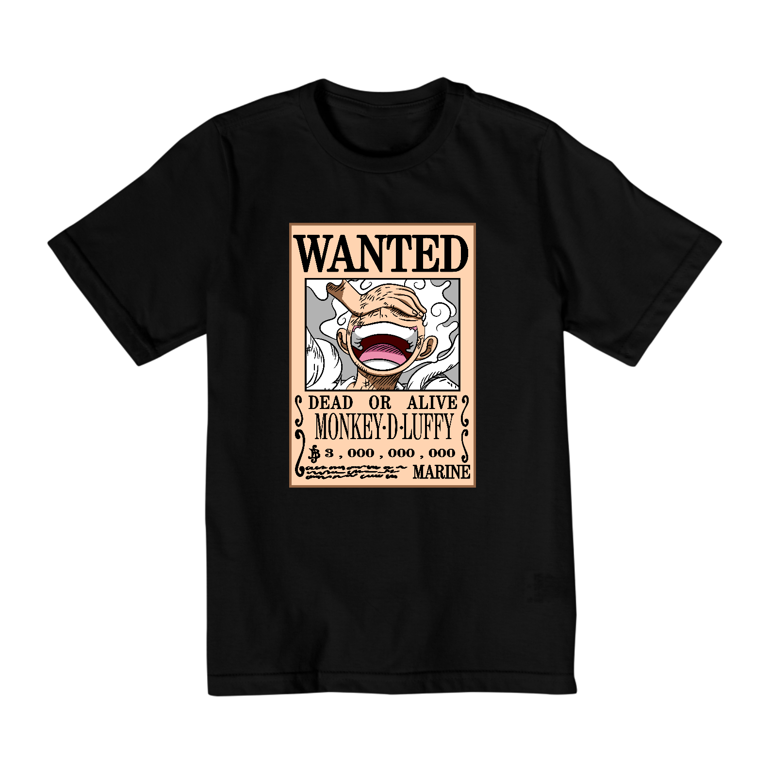 Camiseta Infantil (10 a 14) One Piece Procurado Luffy