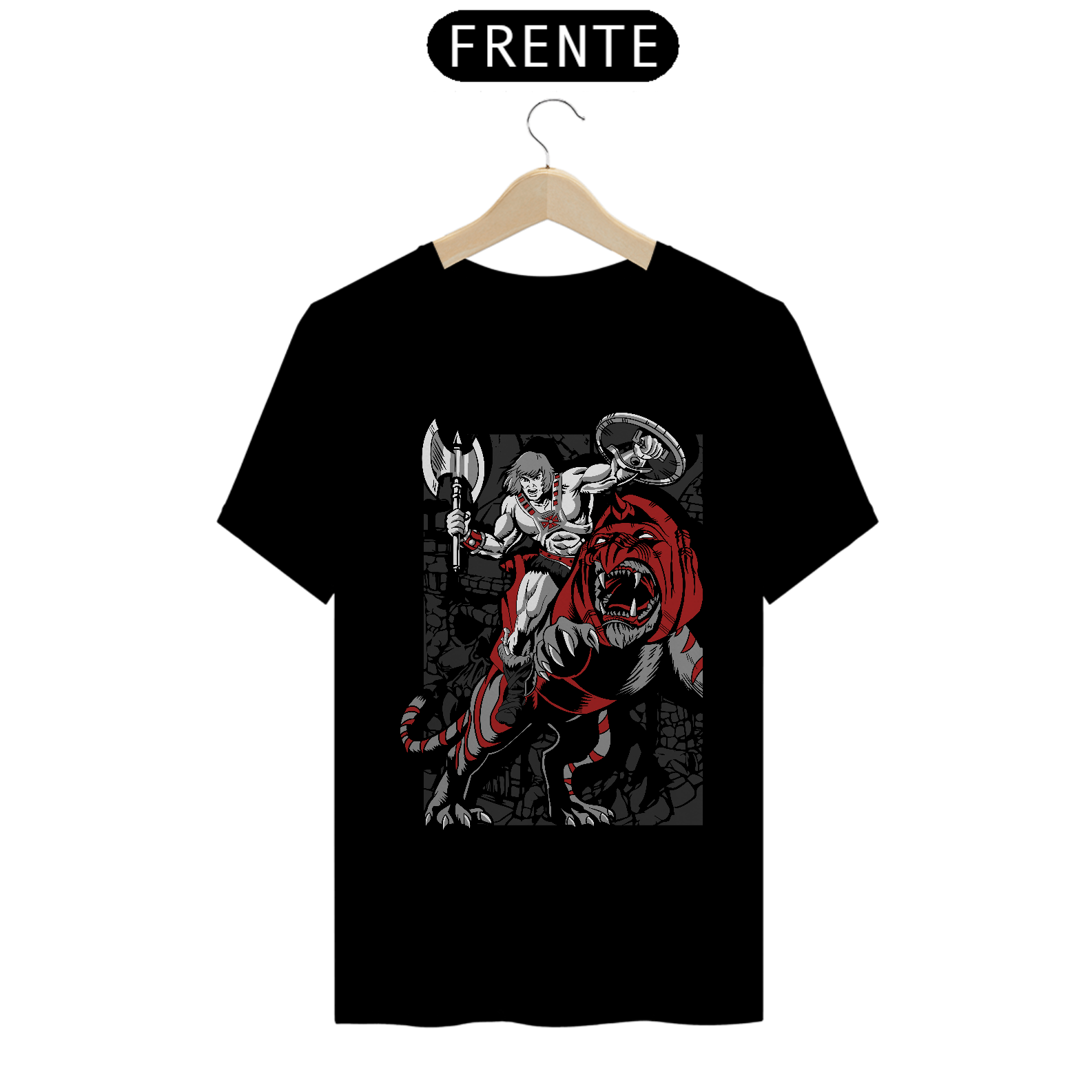 Camiseta He-Man e Gato Guerreiro