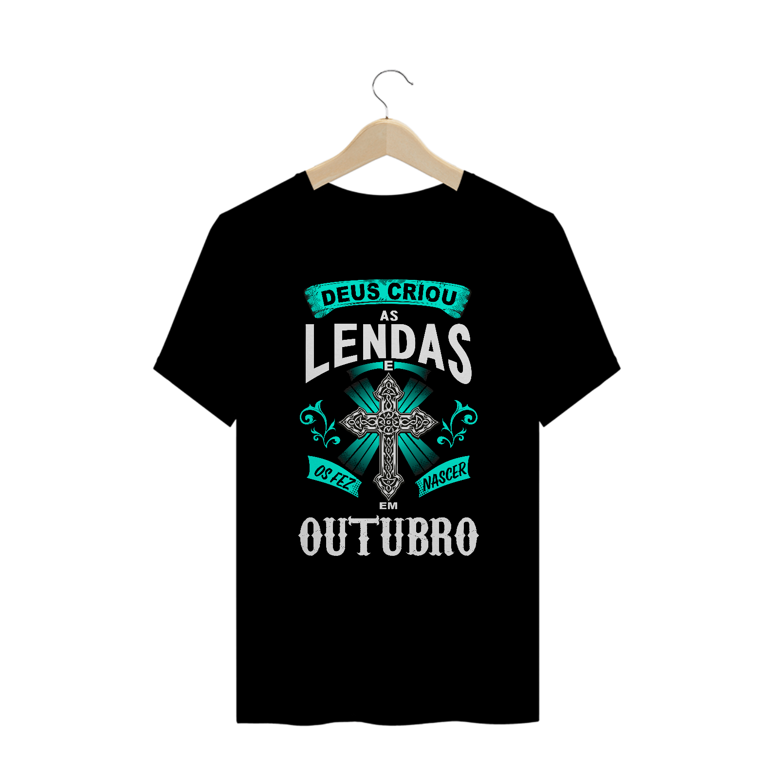 Camiseta Plus Size Deus Criou as Lendas em Outubro