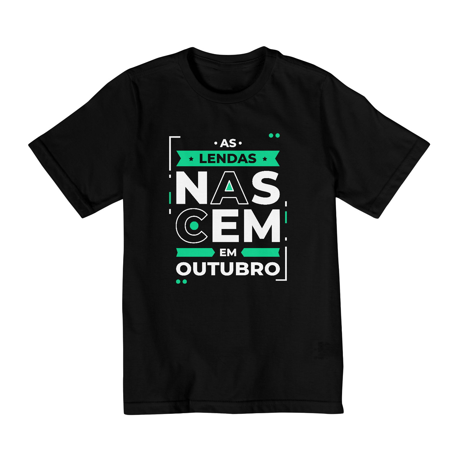 Camiseta Infantil (10 a 14) Lendas Nascem em Outubro Modernas