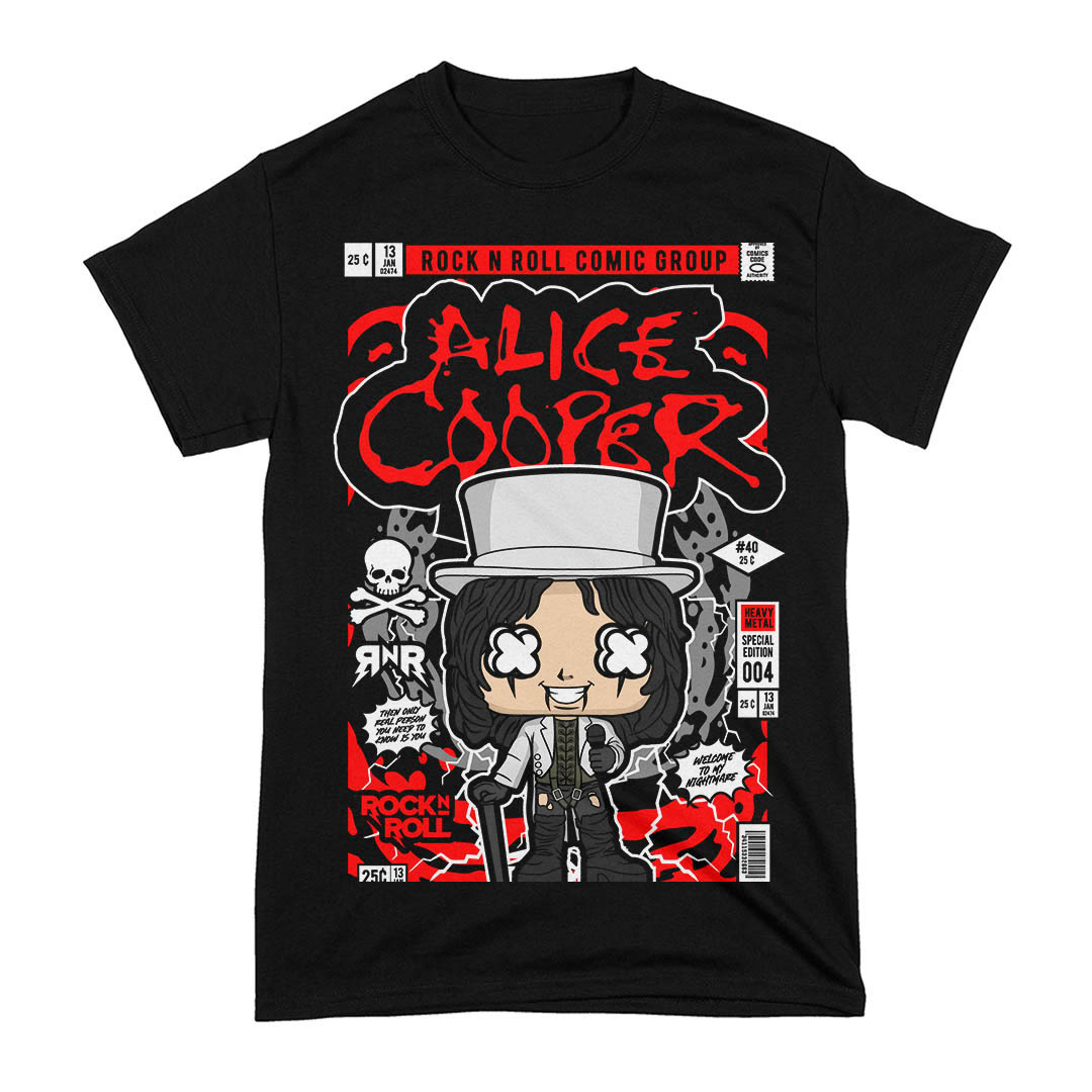 Camiseta Alice Cooper Cultura Pop Star