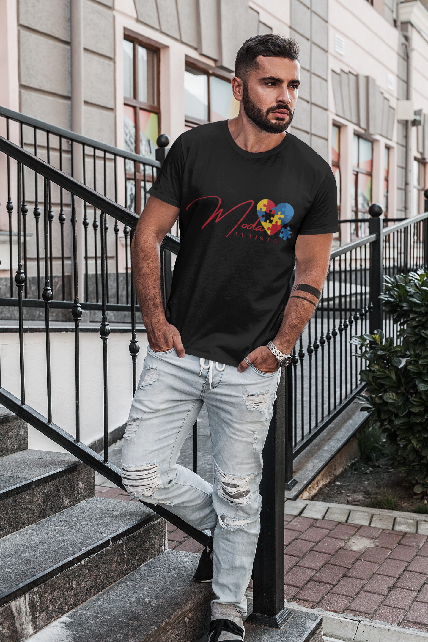 Moda Autista - Camiseta Masculina 