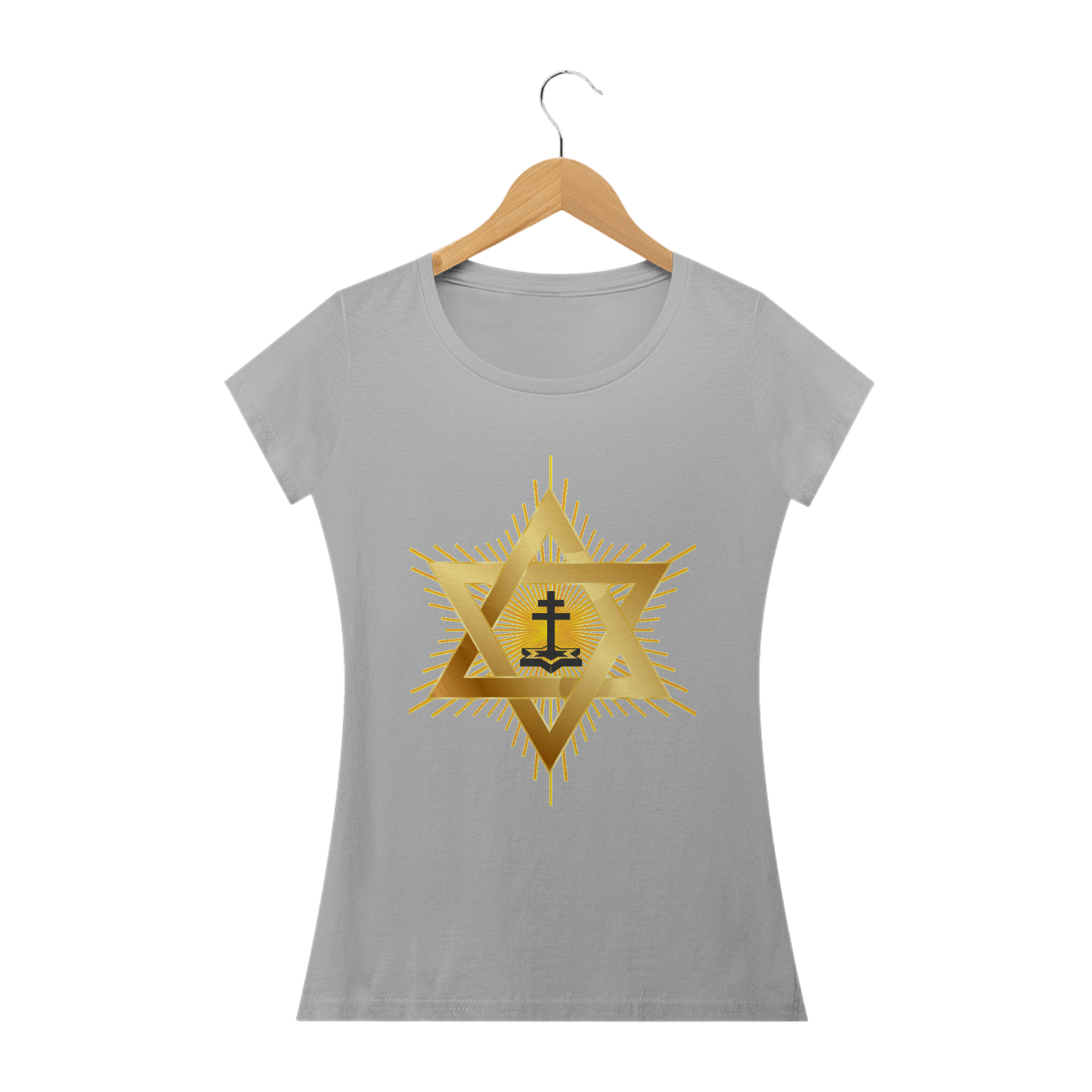 Camiseta Feminina Estrela e Santo Cruzeiro